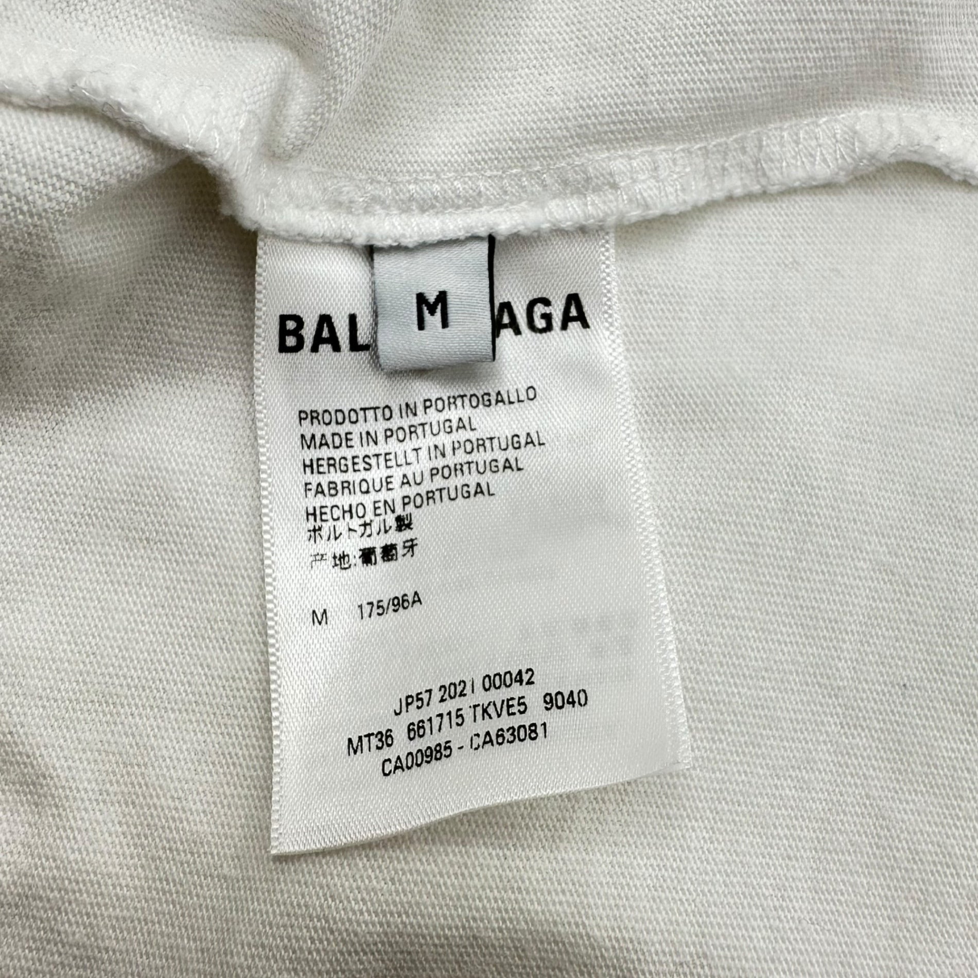 BALENCIAGA(バレンシアガ) 21AW Barcode Logo Graphic T-Shirt バーコード ロゴ グラフィック Tシャツ 661715 M ホワイト