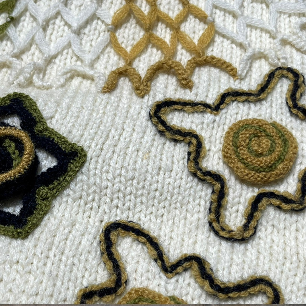i.s. ISSEY MIYAKE(アイエス イッセイミヤケ) 90’s motif embroidery knit/刺繍ニット IS13-KN005 M マルチ IS