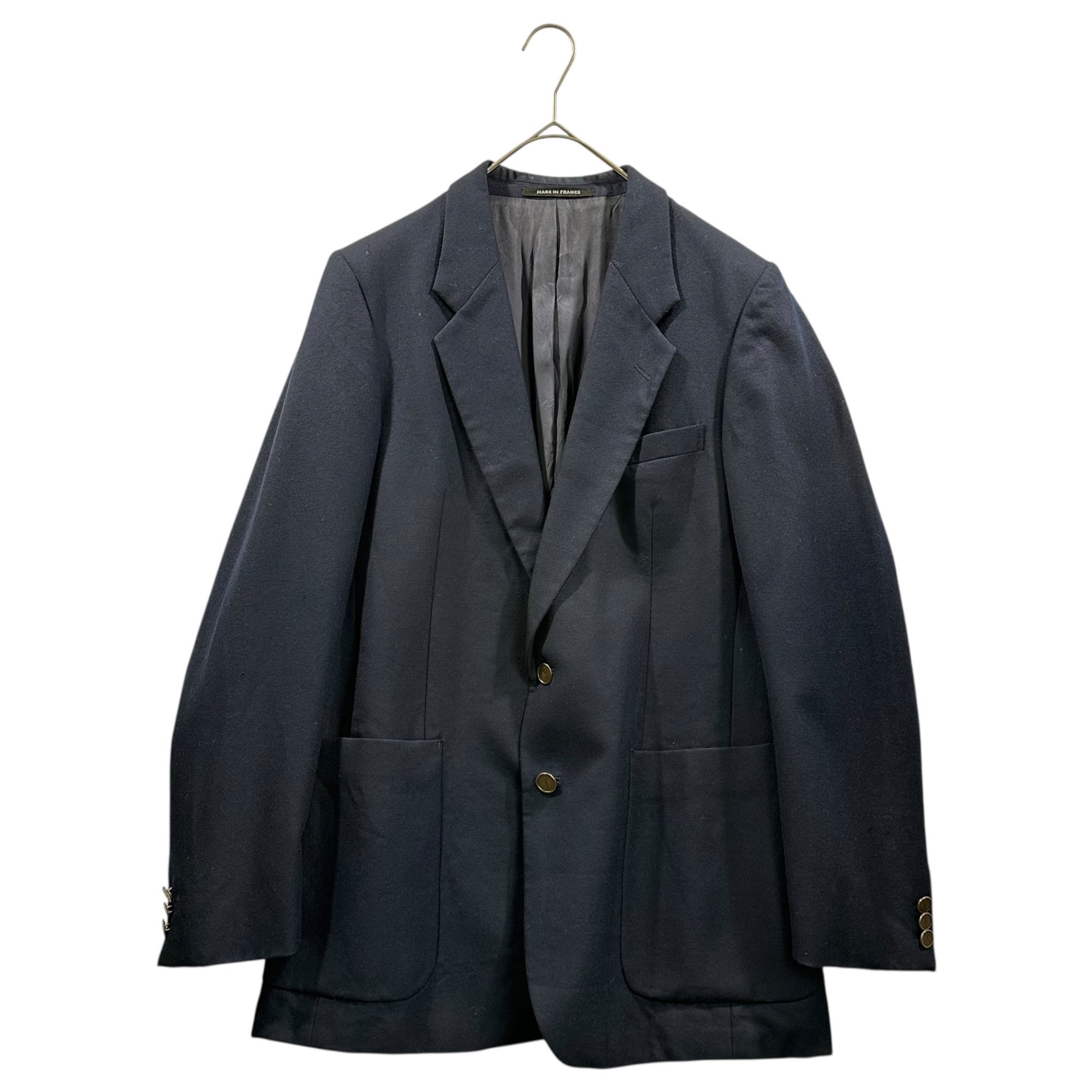 YVES SAINT LAURENT(イヴサンローラン) 70's~80's Logo Gold Button Navy Blazer 本人期 ロゴ 金ボタン 紺 ブレザー 表記無(M程度) ネイビー 70年代~80年代 ヴィンテージ アーカイブ テーラード ジャケット フランス製