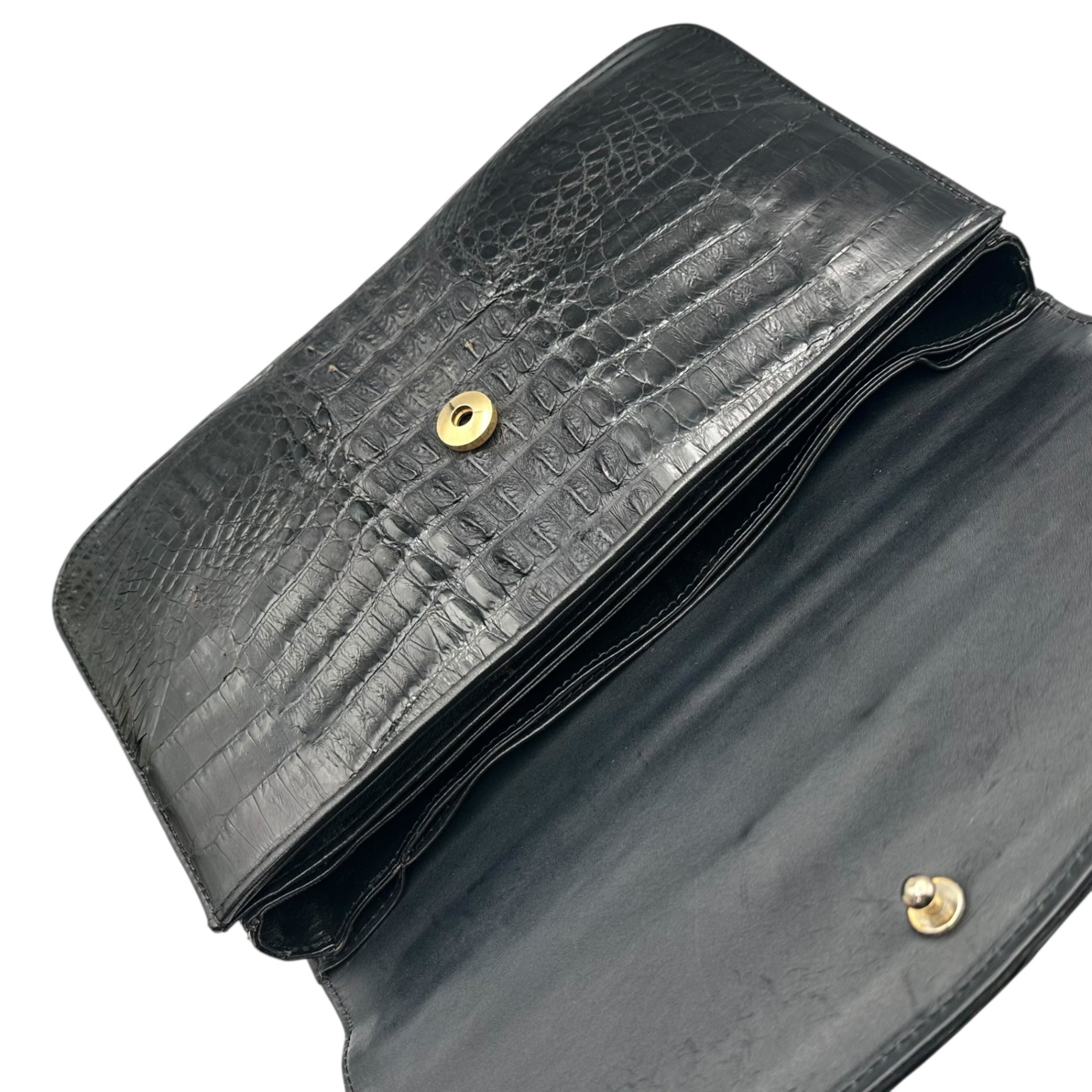 KAIYO(カイヨー) 90's Crocodile Leather Handbag クロコダイル レザー ハンド バッグ ブラック