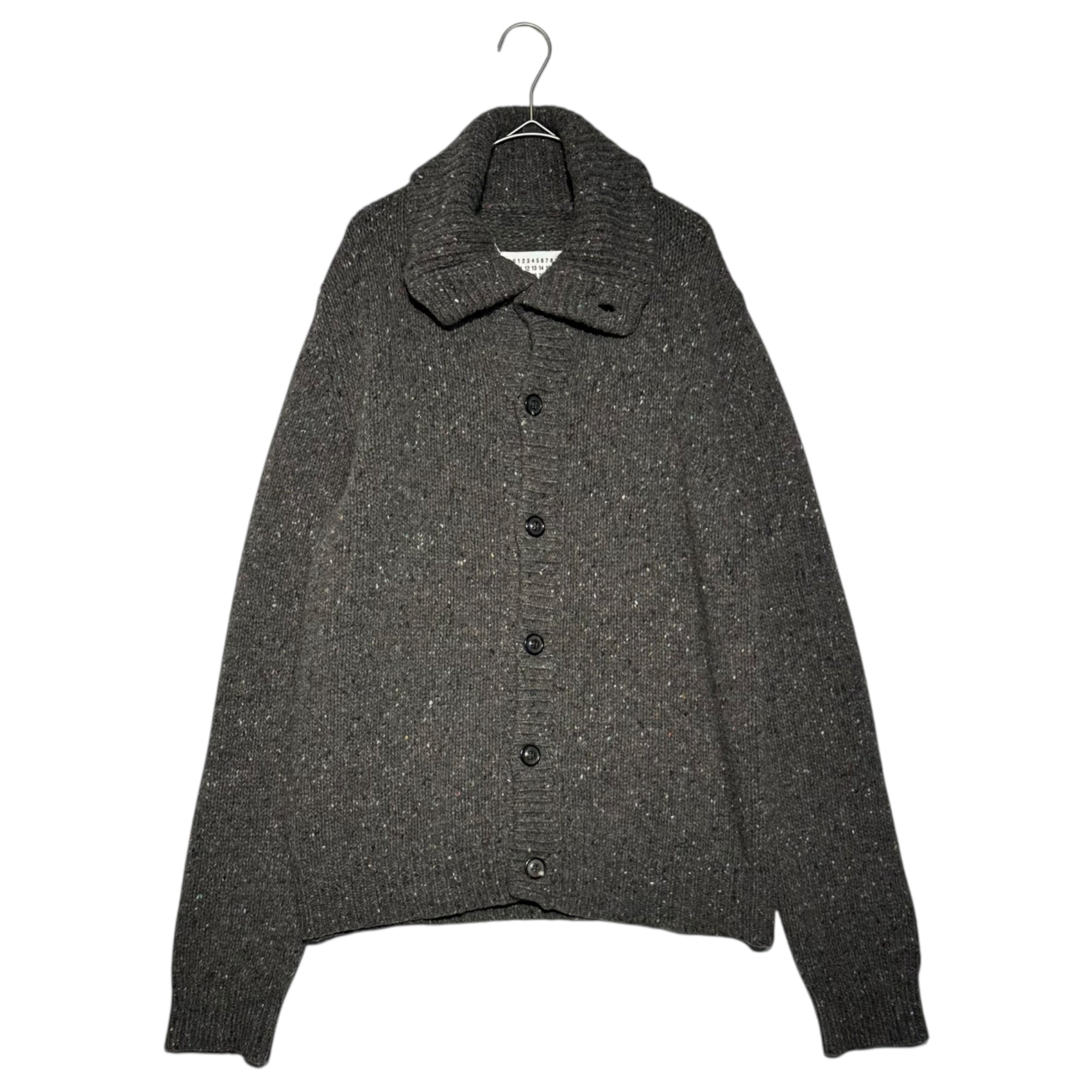 Maison Martin Margiela(メゾン マルタンマルジェラ) 08AW Wool Nep Knit High Neck Button Cardigan 本人期 ウール ネップ ニット ハイネック ボタン カーディガン 30 HA166 S グレー シャツ アーカイブ