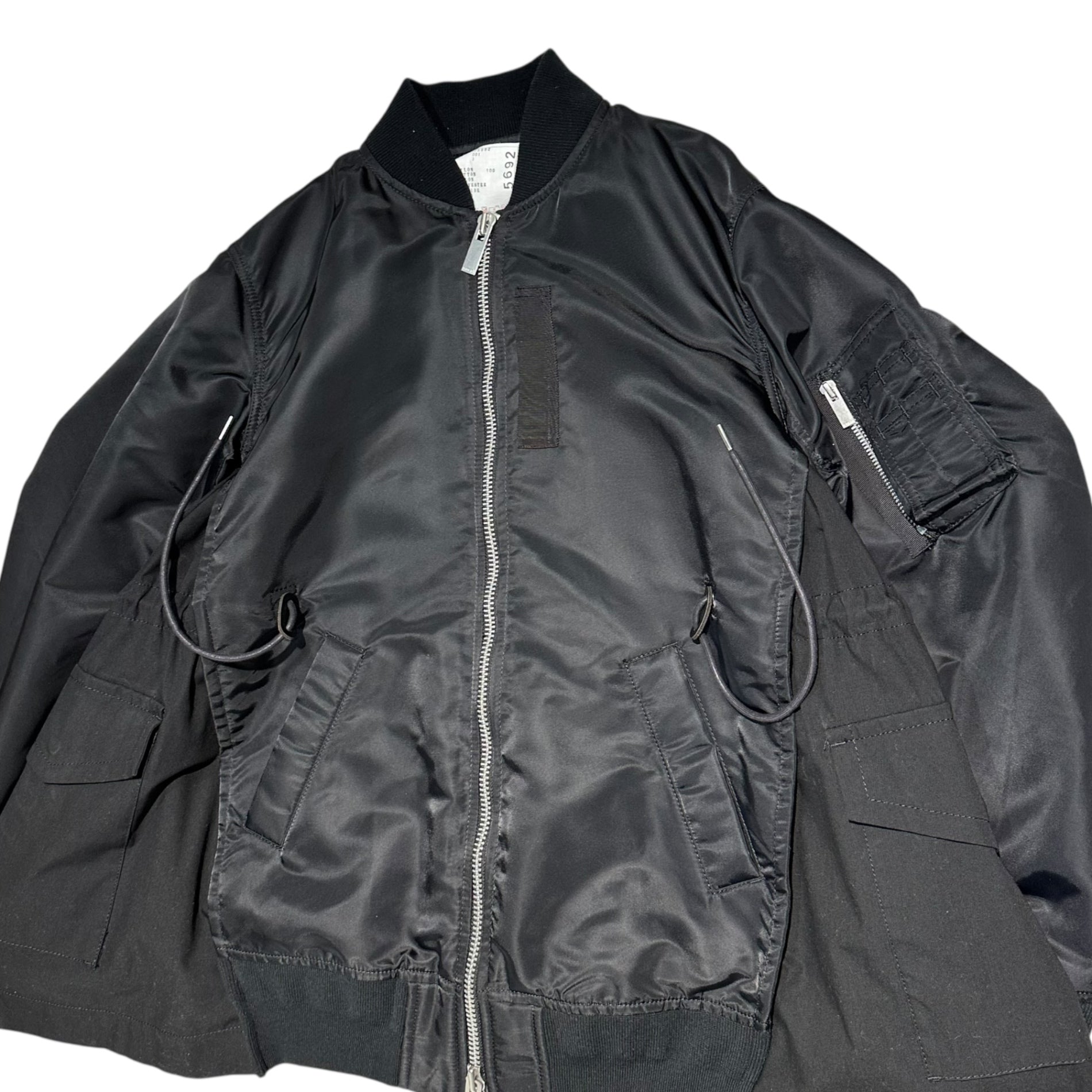 sacai(サカイ) 21AW NYLON TWILL BLOUSON MA-1 ナイロン ツイル ブルゾン 21-05692 3(L程度) ブラック ジャケット