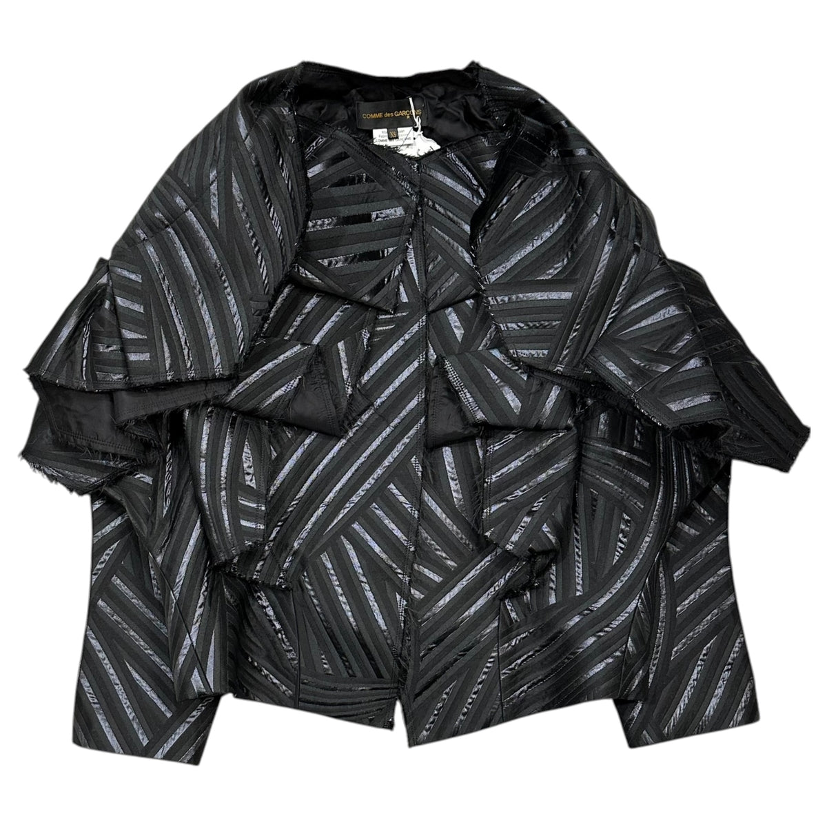 COMME des GARCONS(コムデギャルソン) 2026SS Faux-Leather Mixed Deconstructed Jacket 合皮 ミックス 変形 ジャケット GQ-J011 XS ブラック AD2025 コレクションアイテム