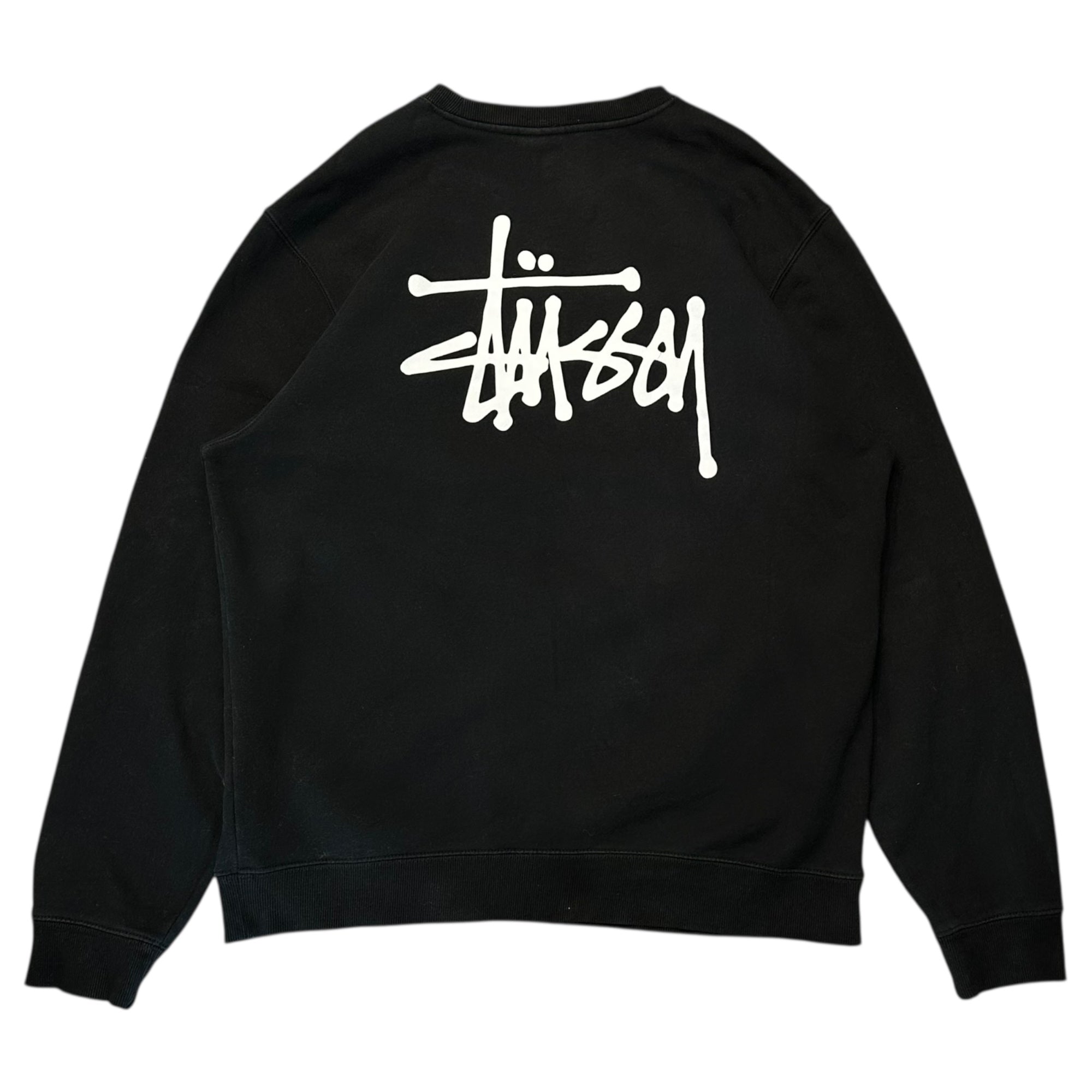 STUSSY(ステューシー) Basic Stussy Crew ロゴ プリント クルーネック スウェット XL ブラック