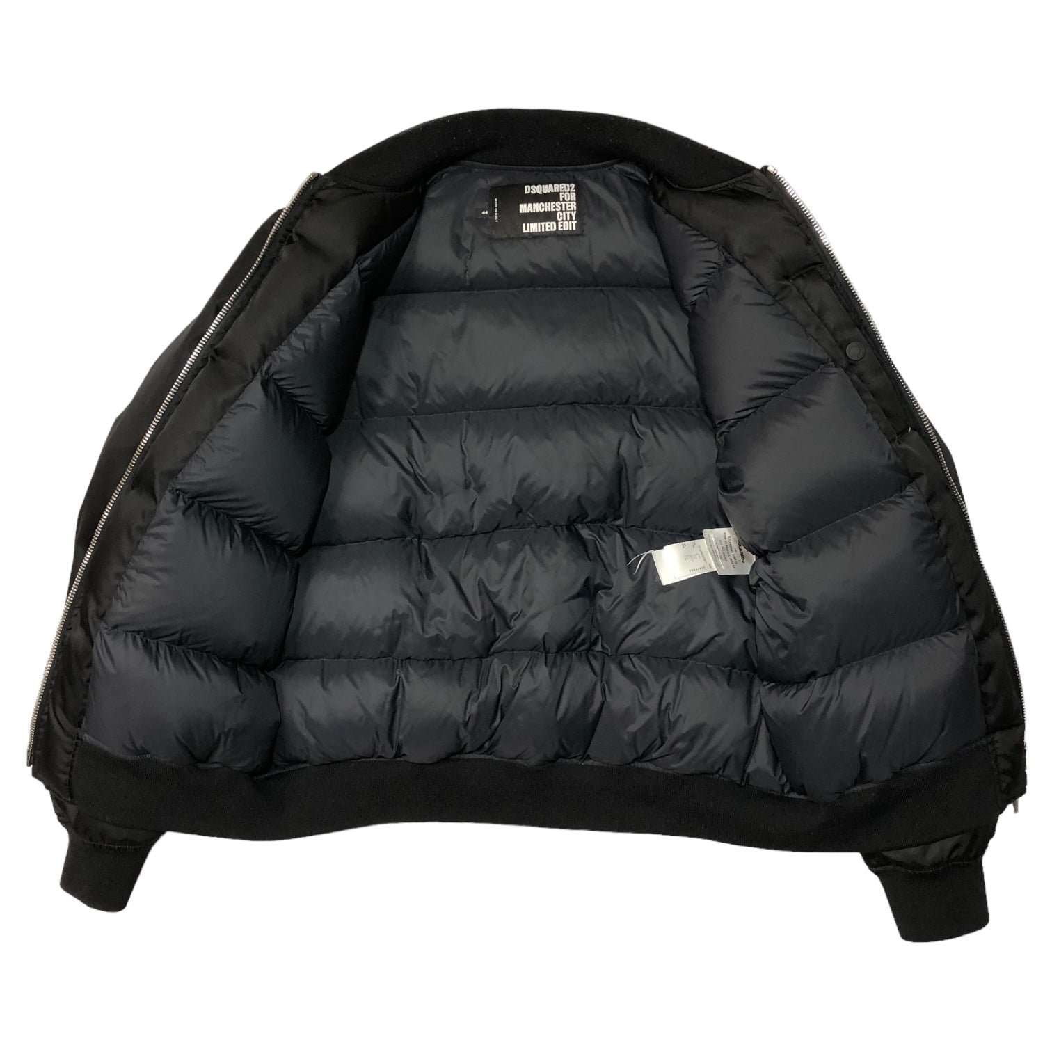 DSQUARED2(ディースクエアード) 23SS Manchester City Bomber jacket マンチェスター シティ ボンバー ジャケット 参考定価28万6000円 S71AN0503 S78411 44(S程度) ブラック MA-1 ブルゾン ダウン