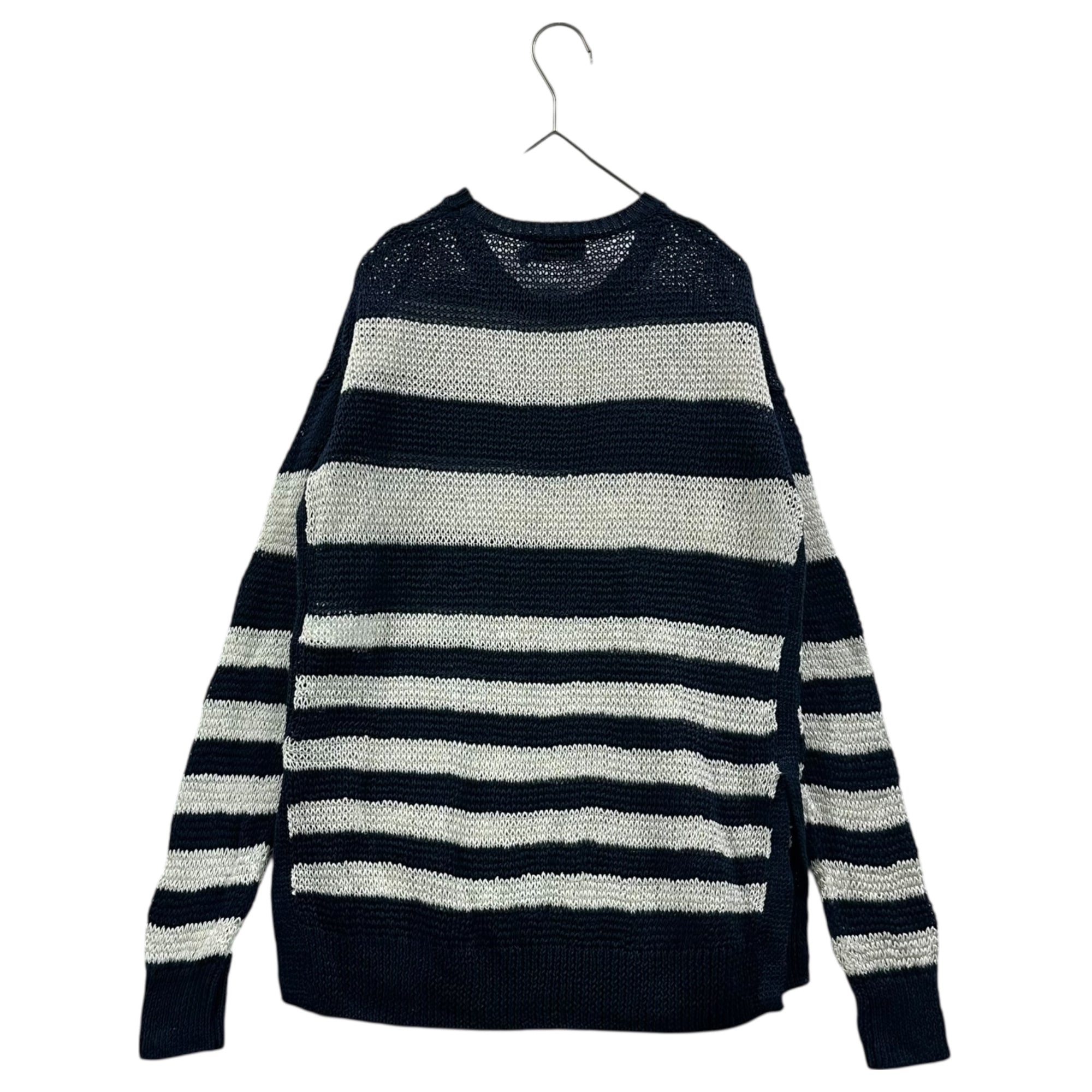 POLO RALPH LAUREN(ポロラルフローレン) Border mesh linen knit ボーダー メッシュ リネン ニット 0200011540 S ホワイト×ネイビー