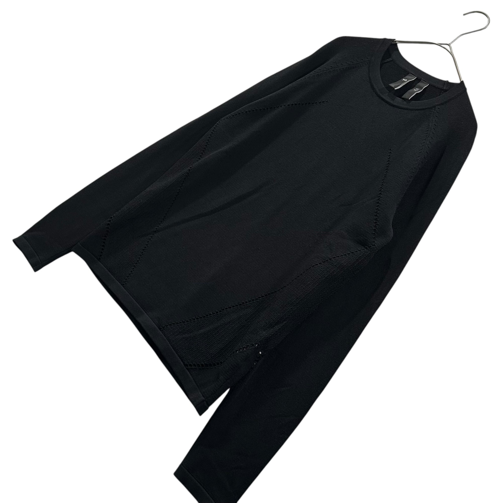 Y-3(ワイスリー) INGESAN KNIT CUT OUT TEE インゲサン ニット カットアウト 長袖 Tシャツ IJ9783 S ブラック