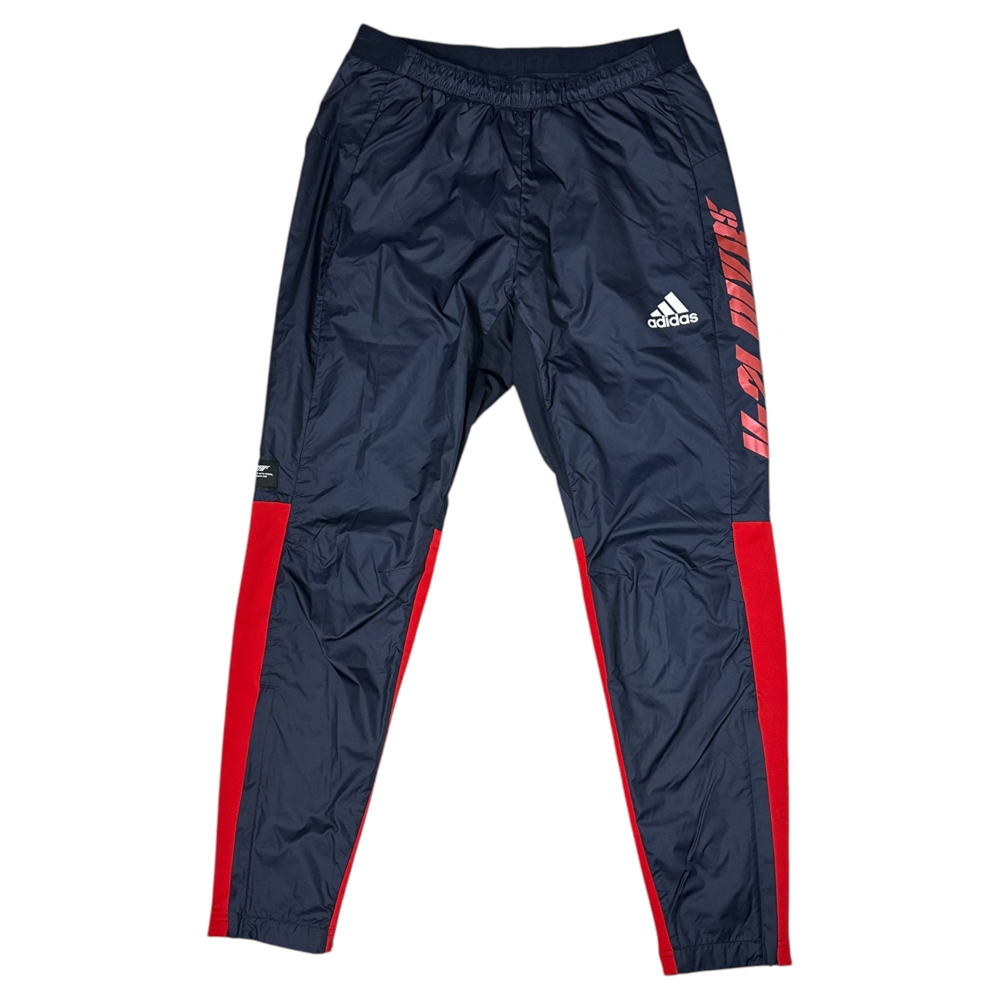 adidas(アディダス) TGP Windbreaker ナイロン ジャージ セットアップ HA4741 M ブラック×ブルー パーカー ジャケット パンツ スポーツウェア