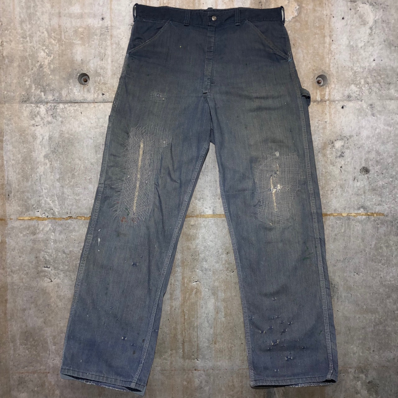 SEARS(シアーズ) 70'sデニムペインターパンツ 表記なし(Lサイズ程度) ブルー SCOVILL ZIP