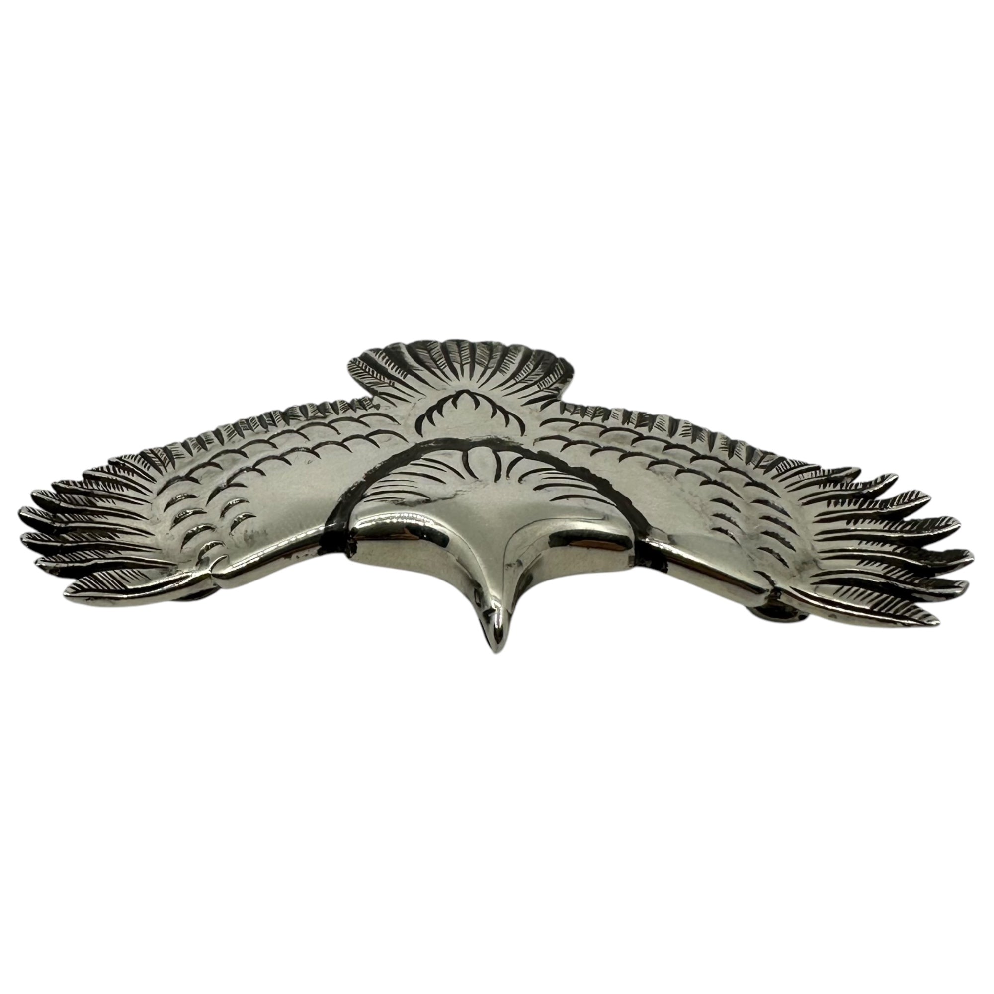 KENSHIRO(ケンシロウ) Japanese Engraving Large Eagle 金銀 和彫り 大 イーグル ペンダントトップ シルバー 重さ約41.5g