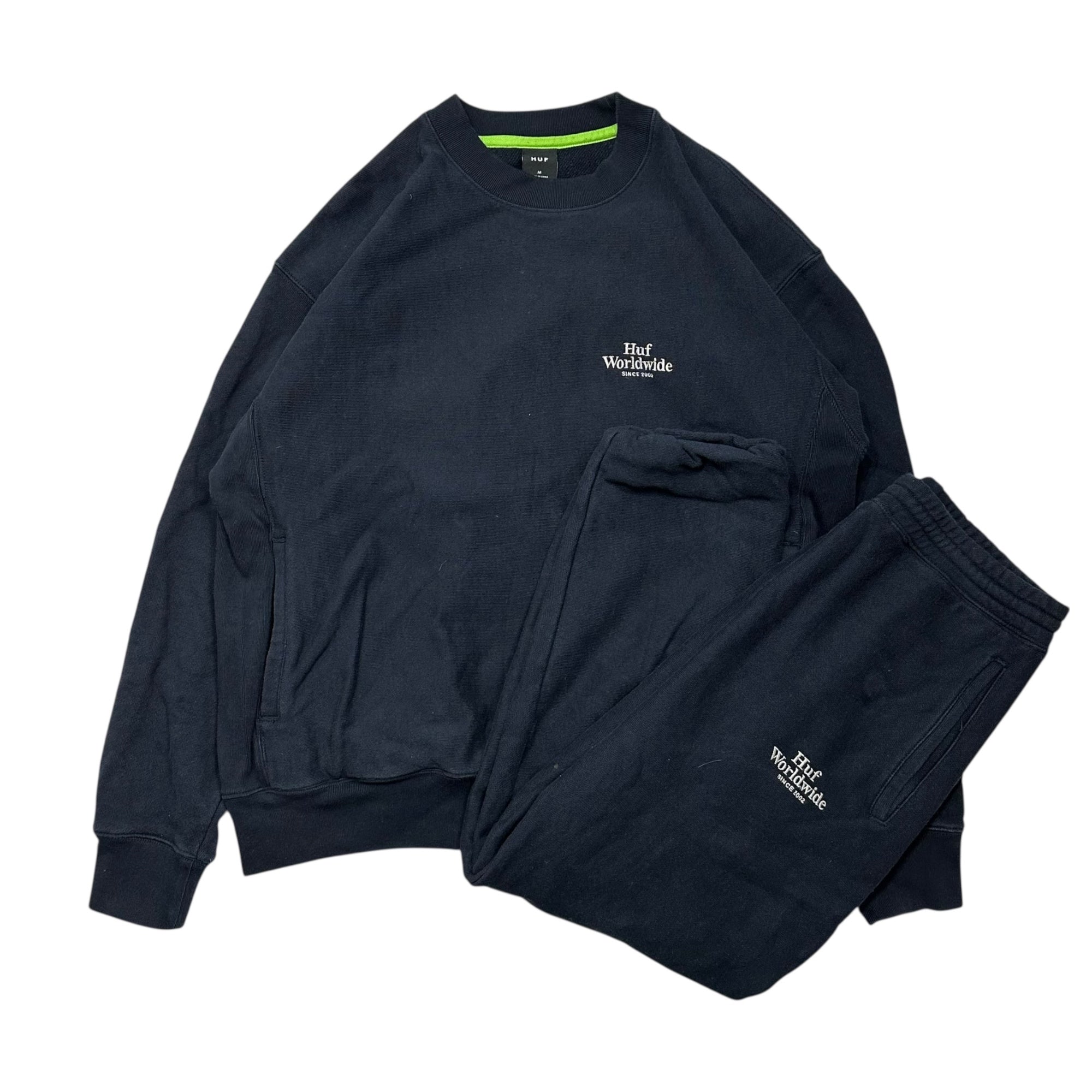 HUF(ハフ) Worldwide Sweatshirt Set Up ワールドワイド スウェット セットアップ M ネイビー パンツ