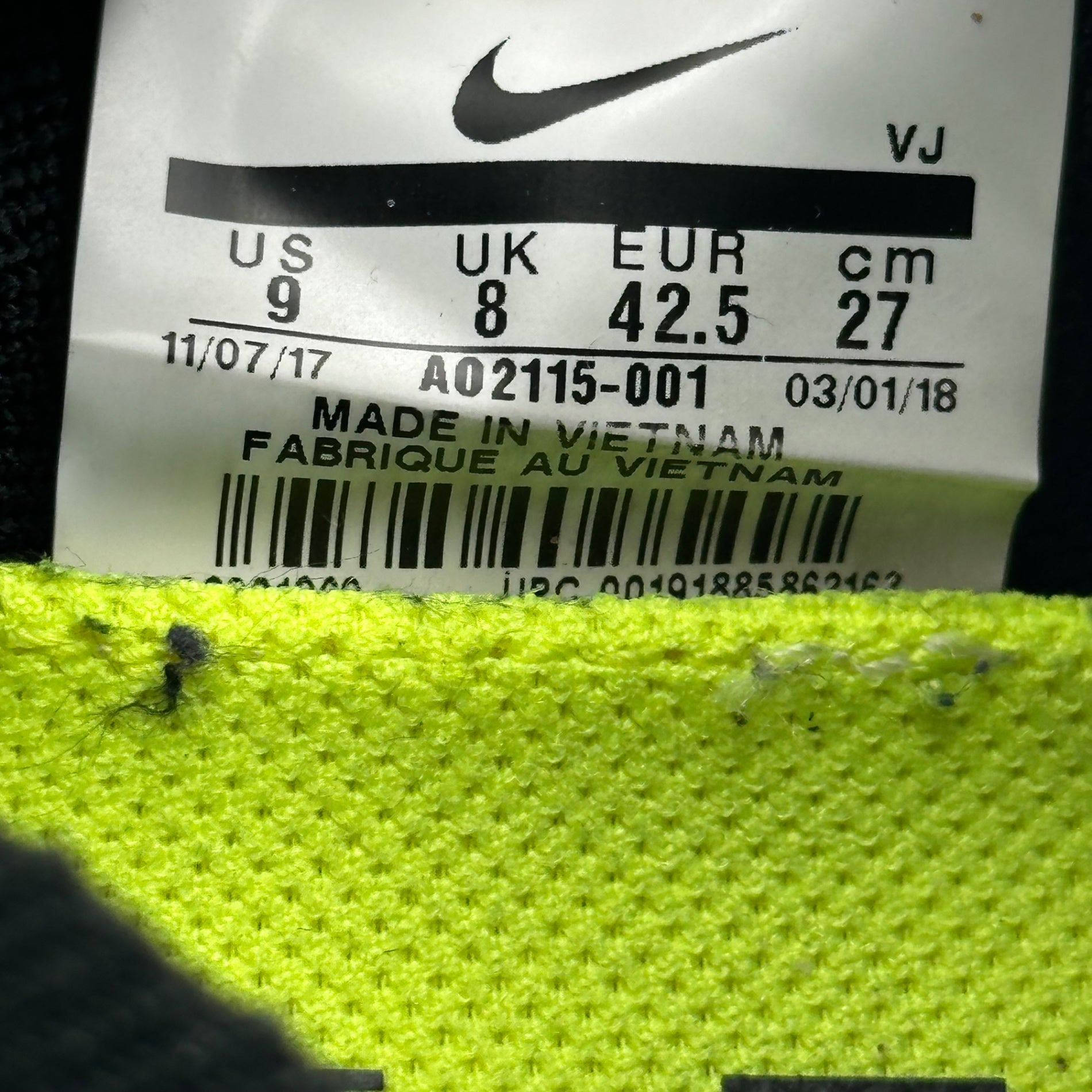 NIKE(ナイキ) Off-White Zoom Fly Mercurial 2018 オフホワイト ズームフライ マーキュリアル AO2115-001 27.0cm ブラック コラボアイテム