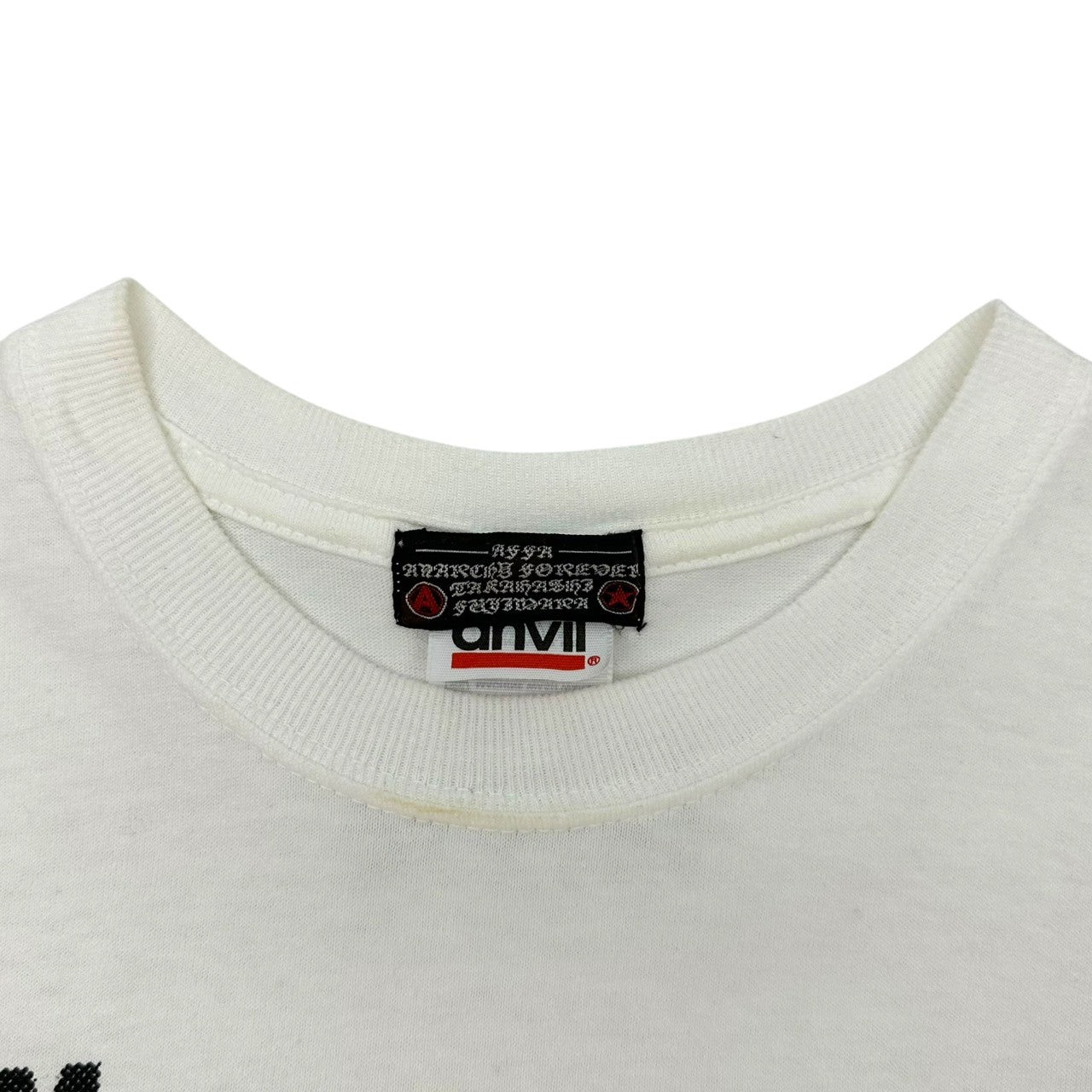 AFFA(エーエフエフエー) 01's print T-shirt 2001年 プリント Tシャツ S ホワイト×ブラック anvilボディ
