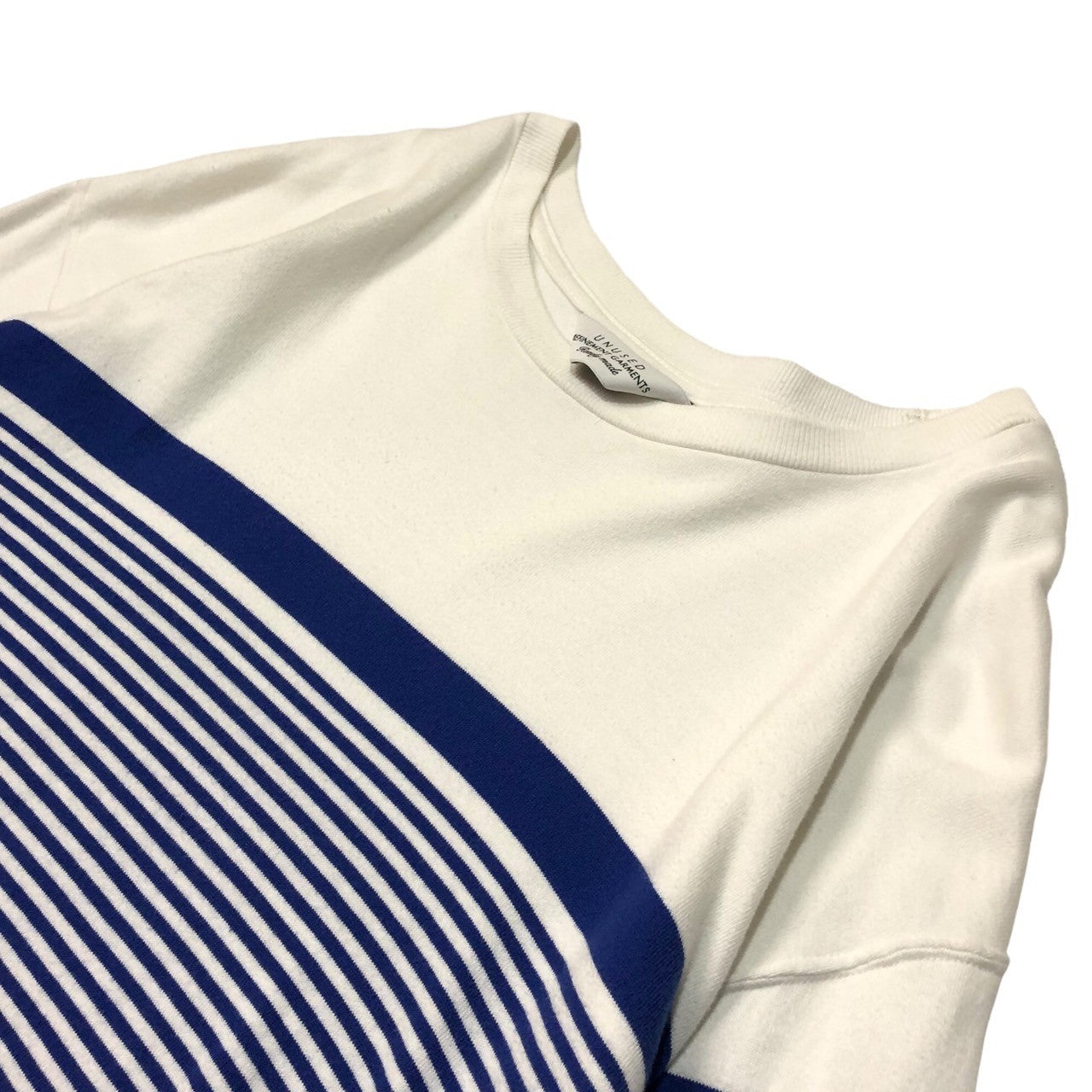 UNUSED(アンユーズド) border cut and sew/ボーダーカットソー US1904 SIZE 1(S) ホワイト×ブルー
