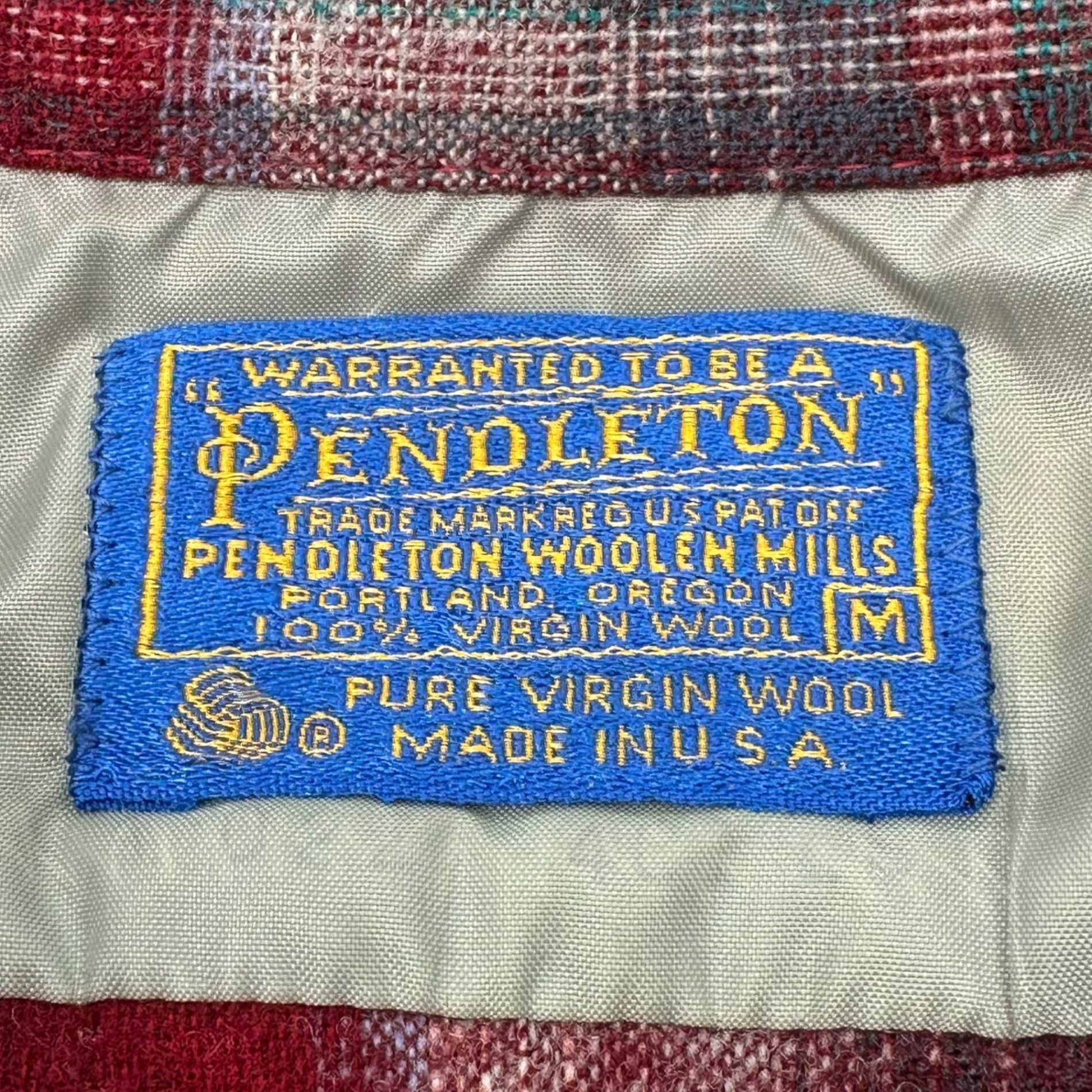 PENDLETON(ペンドルトン) 70's USA made Wool Check Flannel Shirt オープンカラー ウール チェック フランネル シャツ M レッド×グレー 70年代 ヴィンテージ 開襟