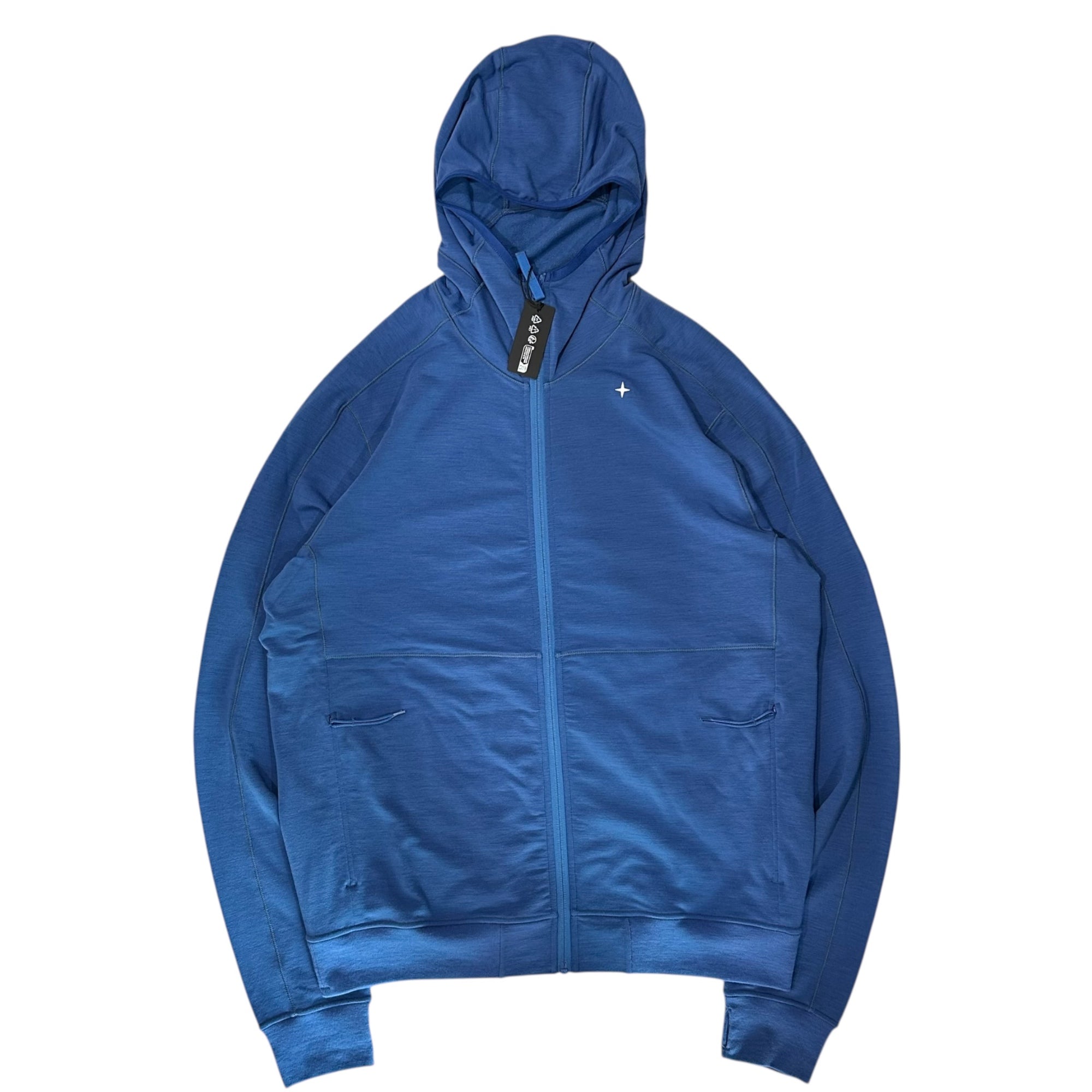 STONE ISLAND(ストーンアイランド) 24AW Stellina Zip-up Hoodie ステルリーナ ジップアップ パーカー 8115622G5 XL ブルー ロゴ 刺繍