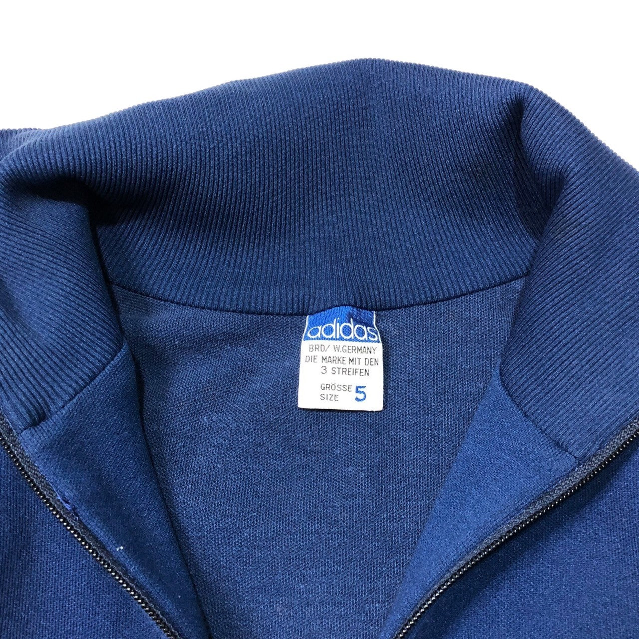 adidas(アディダス) 70's W.GERMANY three stripes track jacket 西ドイツ製 3ストライプ トラックジャケット 5(M程度) ネイビー 70年代 デサント製