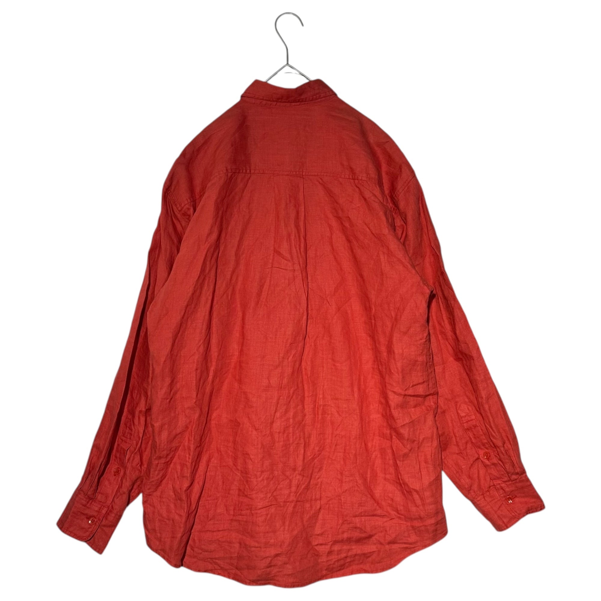 GOOUCH(グーチ) Small Collar Linen L/S Shirt スモールカラー リネン 長袖 シャツ S レッド