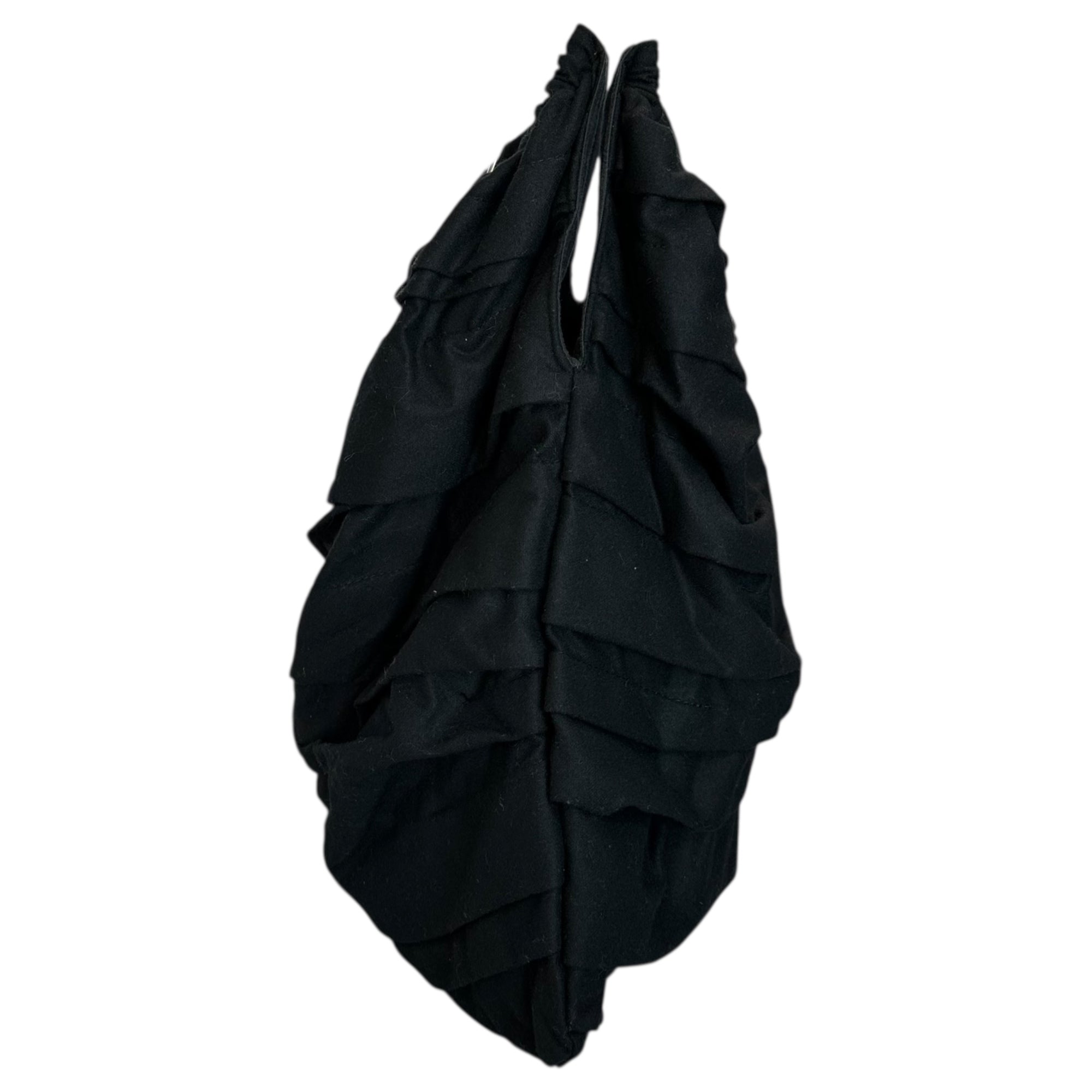 COMME des GARCONS COMME des GARCONS(コムデギャルソンコムデギャルソン) Ring Handle Tiered Wool Tote Bag リング ハンドル ティアード ウール トート バッグ RR-K204 ブラック