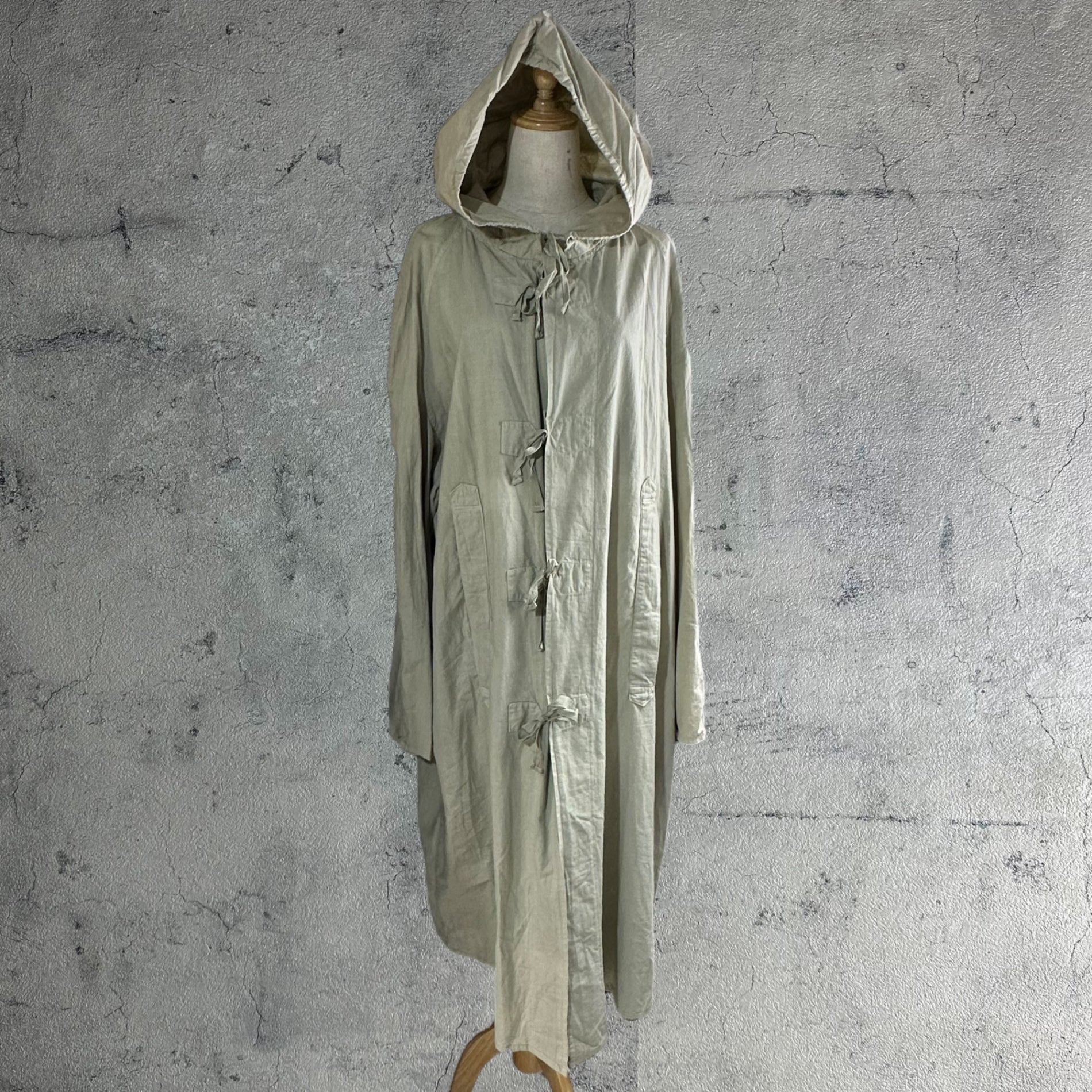 VINTAGE(ヴィンテージ) 70~80's surgical hooded gown coat サージカル フード付きガウン コート EURO MILITALY 表記無し(M~L程度) ペールグリーン