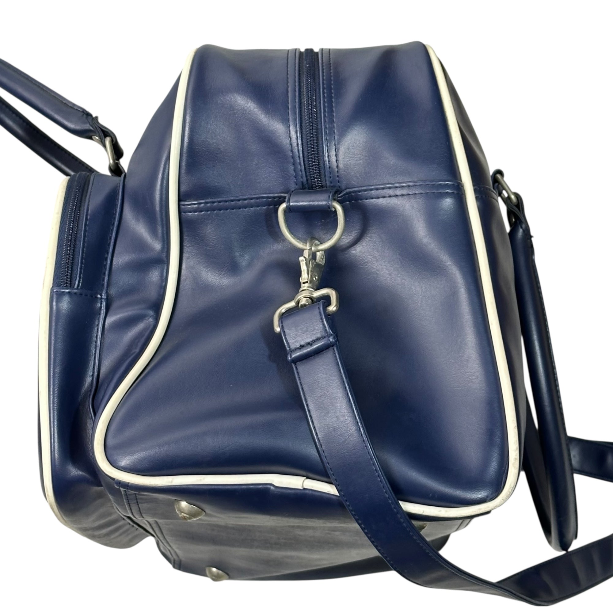 COMME des GARCONS SHIRT × FRED PERRY(コムデギャルソンシャツ × フレッドペリー) 2WAY Big Boston Bag ビッグ ボストン バッグ W12408 ネイビー×ホワイト