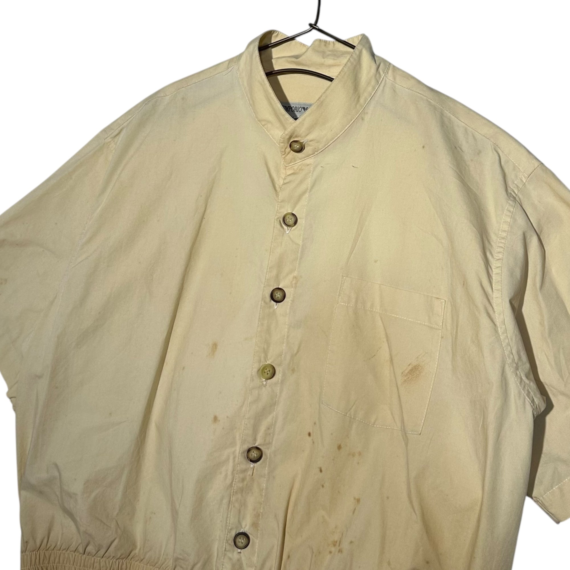 EMPORIO ARMANI(エンポリオアルマーニ) 80~90's vintage stand collar half sleeve jacket ヴィンテージ スタンドカラー ハーフスリーブ ジャケット 48(M) アイボリー