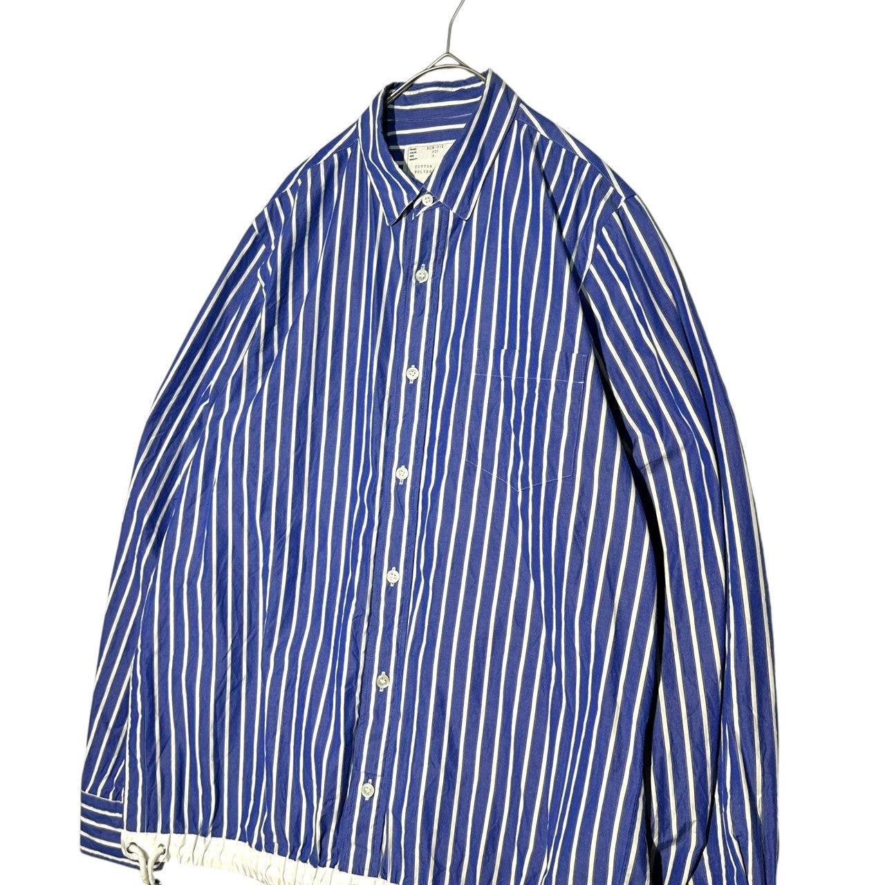 sacai(サカイ) DRAWSTRING STRIPE SHIRT ドローストリング ストライプ 長袖 シャツ SCM-012 3(L程度) ブルー×ホワイト AD2020 ドローコード
