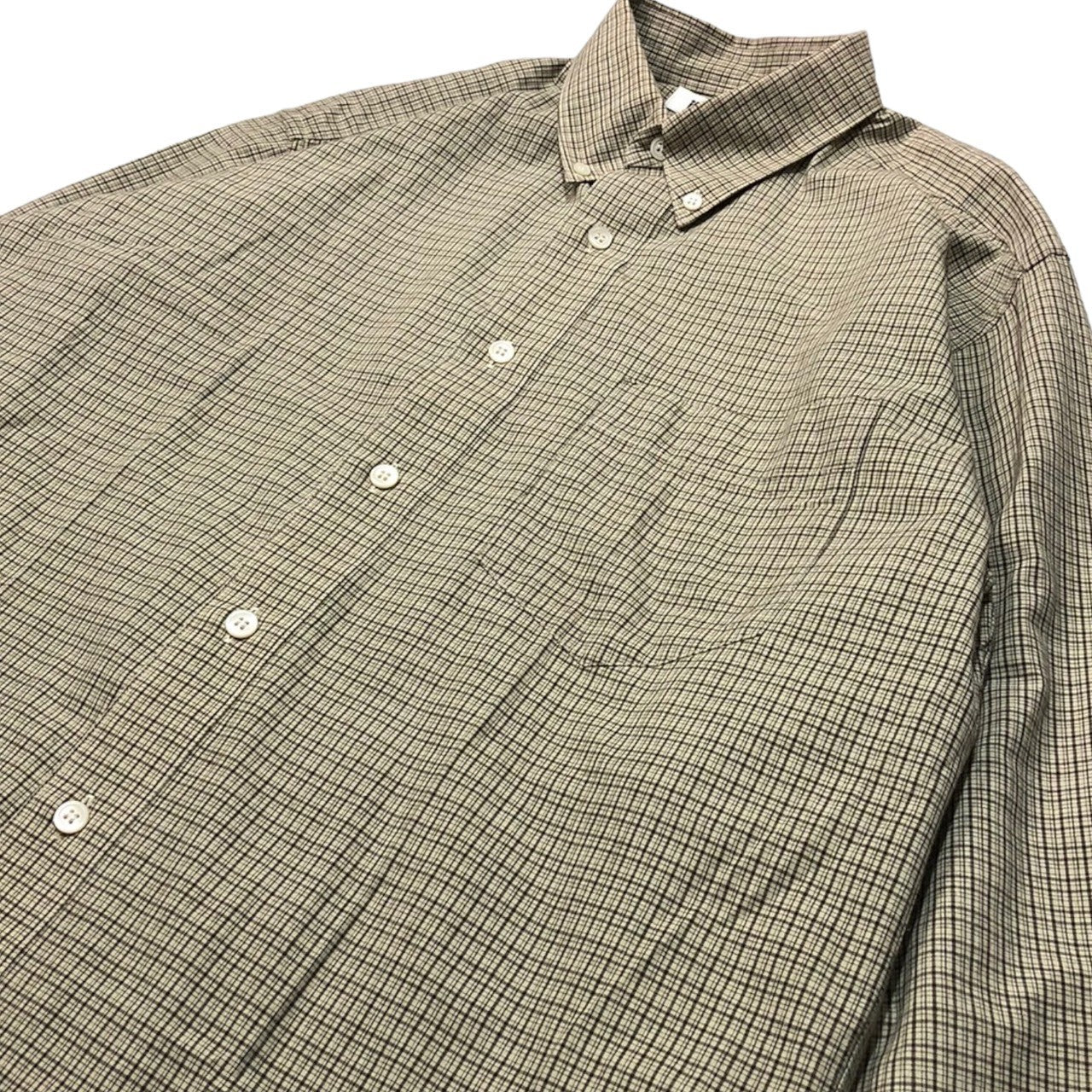 issey miyake im product(イッセイミヤケ アイムプロダクト) 90's Detailed check button down shirt チェック ボタンダウン シャツ 90年代 IMMD-TA4324 SIZE表記無し ベージュ