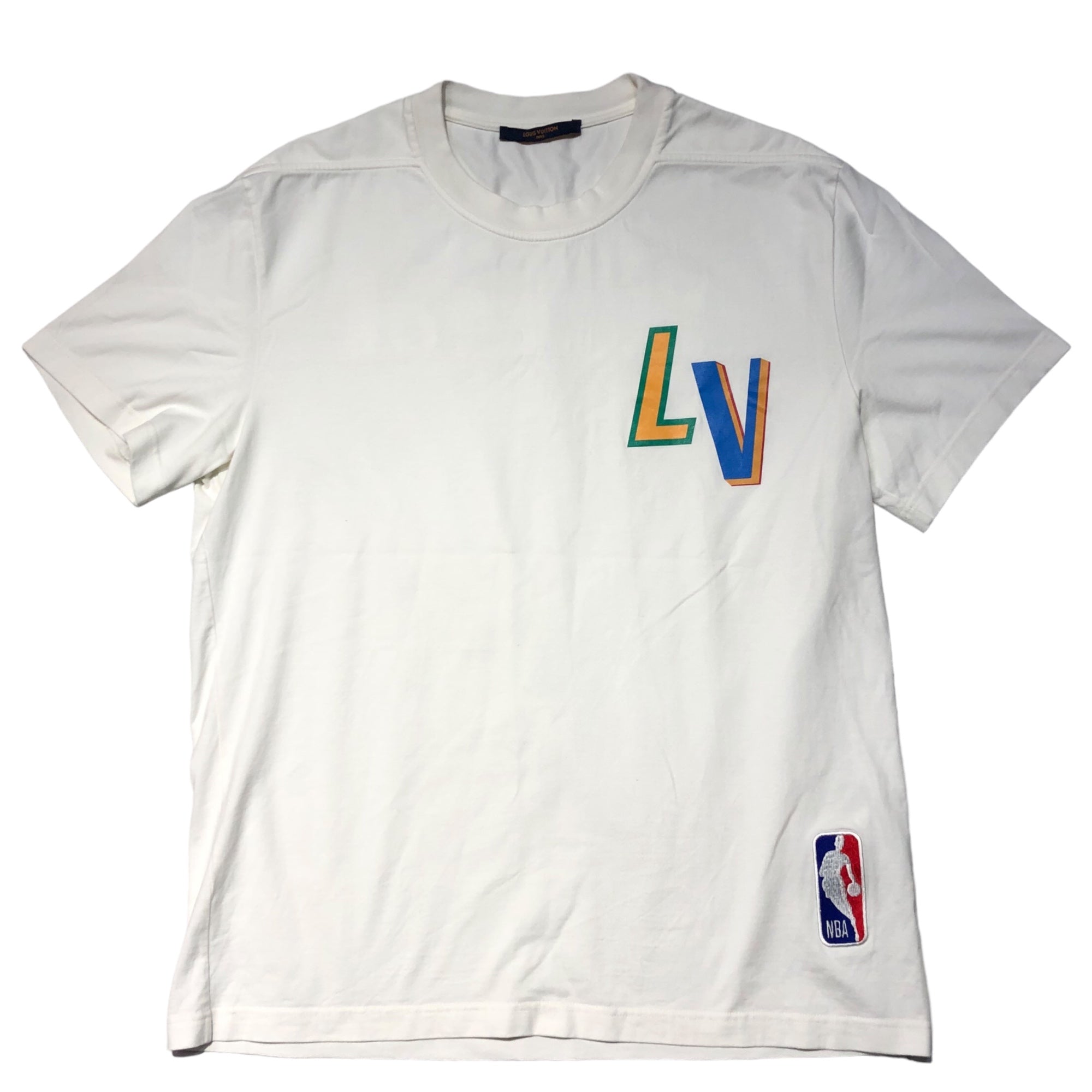 LOUIS VUITTON(ルイヴィトン) 21AW ×NBA BACK LETTER LV TEE バックレター Tシャツ RM212M DT3  HLY20W L ホワイト×マルチカラー