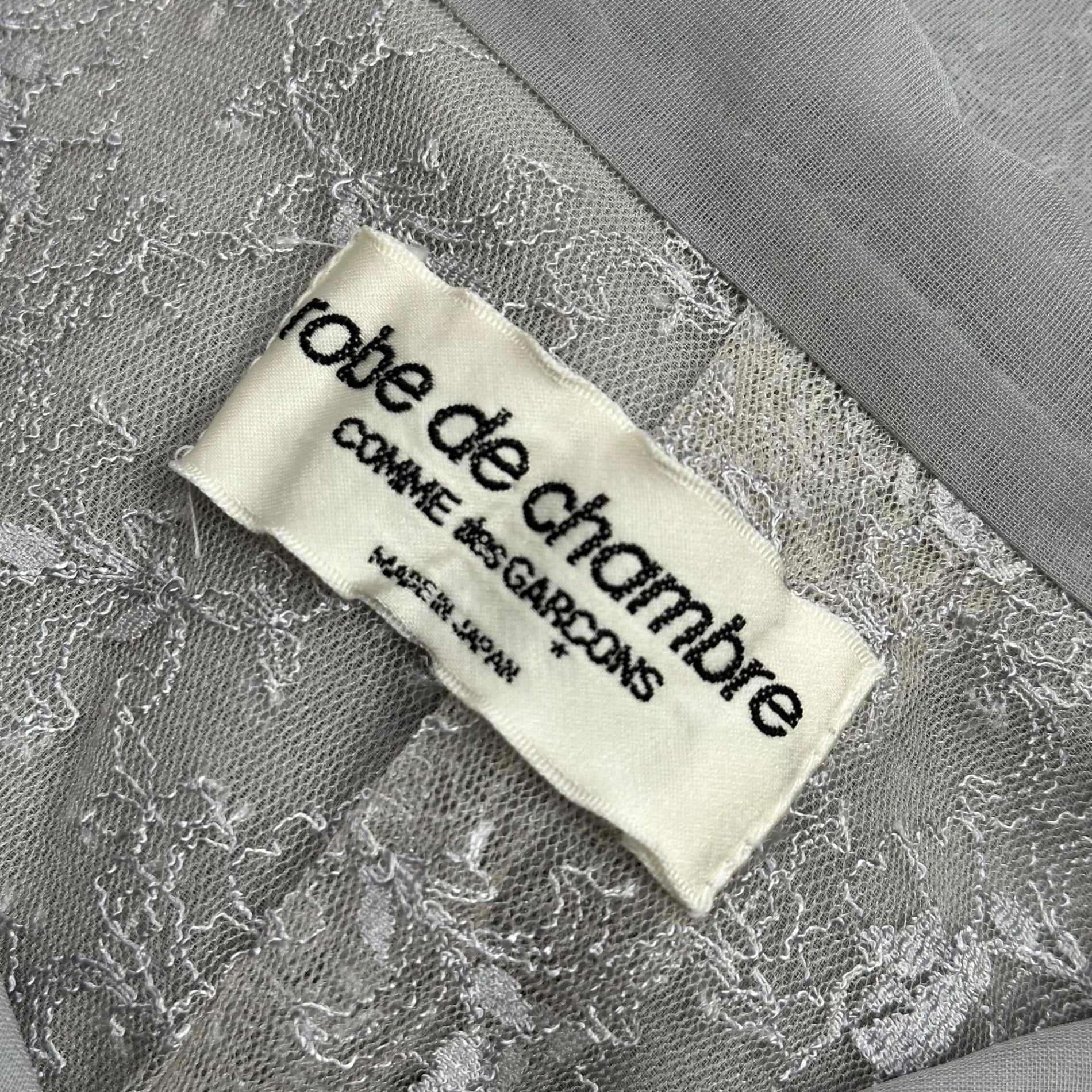 robe de chambre COMME des GARCONS(ローブドシャンブルコムデギャルソン) 1996AW Sheer Lace Inner Jacket インナー レース シアー ジャケット RJ-100260 FREE グレー AD1996 90s アーカイブ