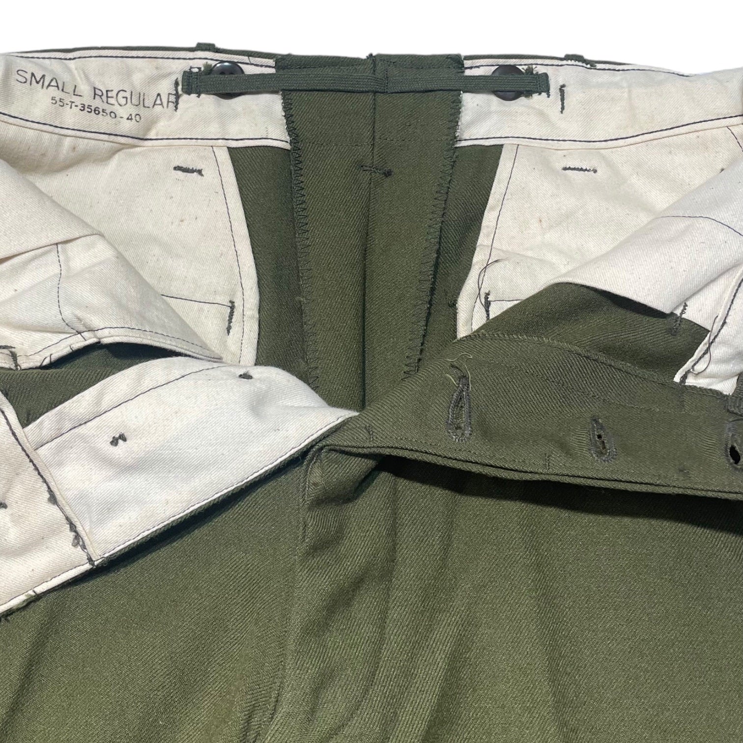 US ARMY(アメリカ軍) M-1951 wool trousers ミリタリー ウール パンツ 55-T-35650-40 SMALL REGULAR カーキ スラックス