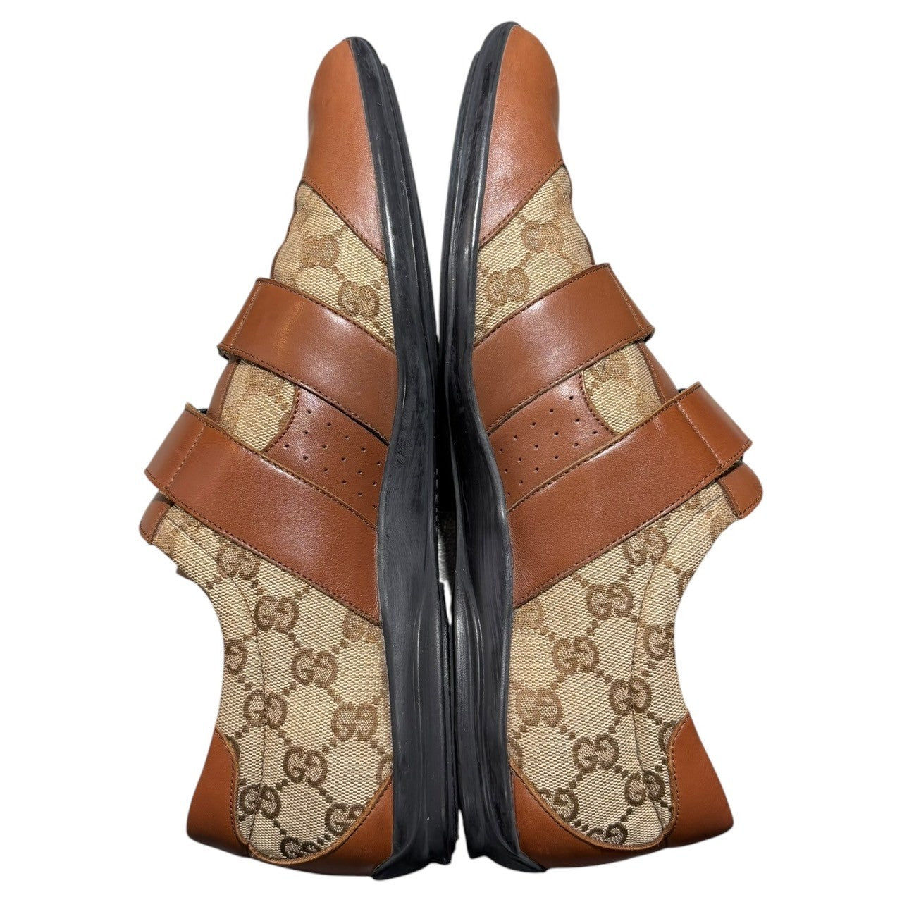 GUCCI(グッチ) GG canvas x leather combination shoes GGキャンバス レザー コンビ シューズ 091835 43 1/2(27.5cm) ブラウン×ベージュ
