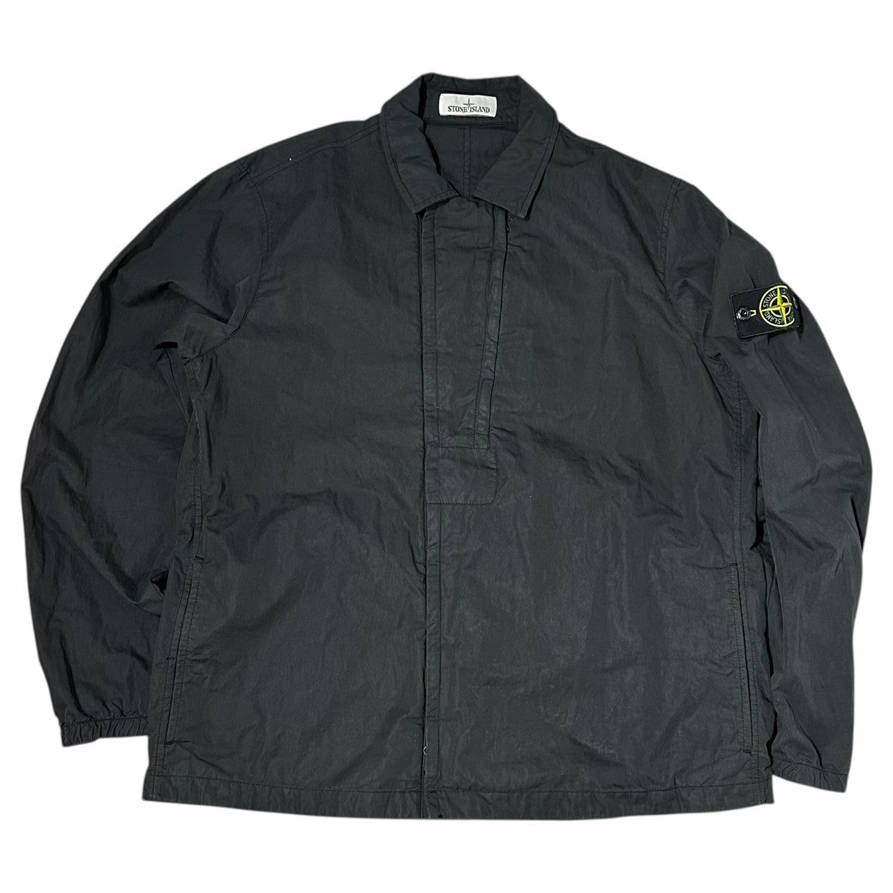 STONE ISLAND(ストーンアイランド) 23AW Garment Dye Cotton Nylon Poplin Zip-Up Blouson Jacket ガーメントダイ コットン ナイロン ポプリン ジップアップブルゾン ジャケット 721510408 XL ブラック