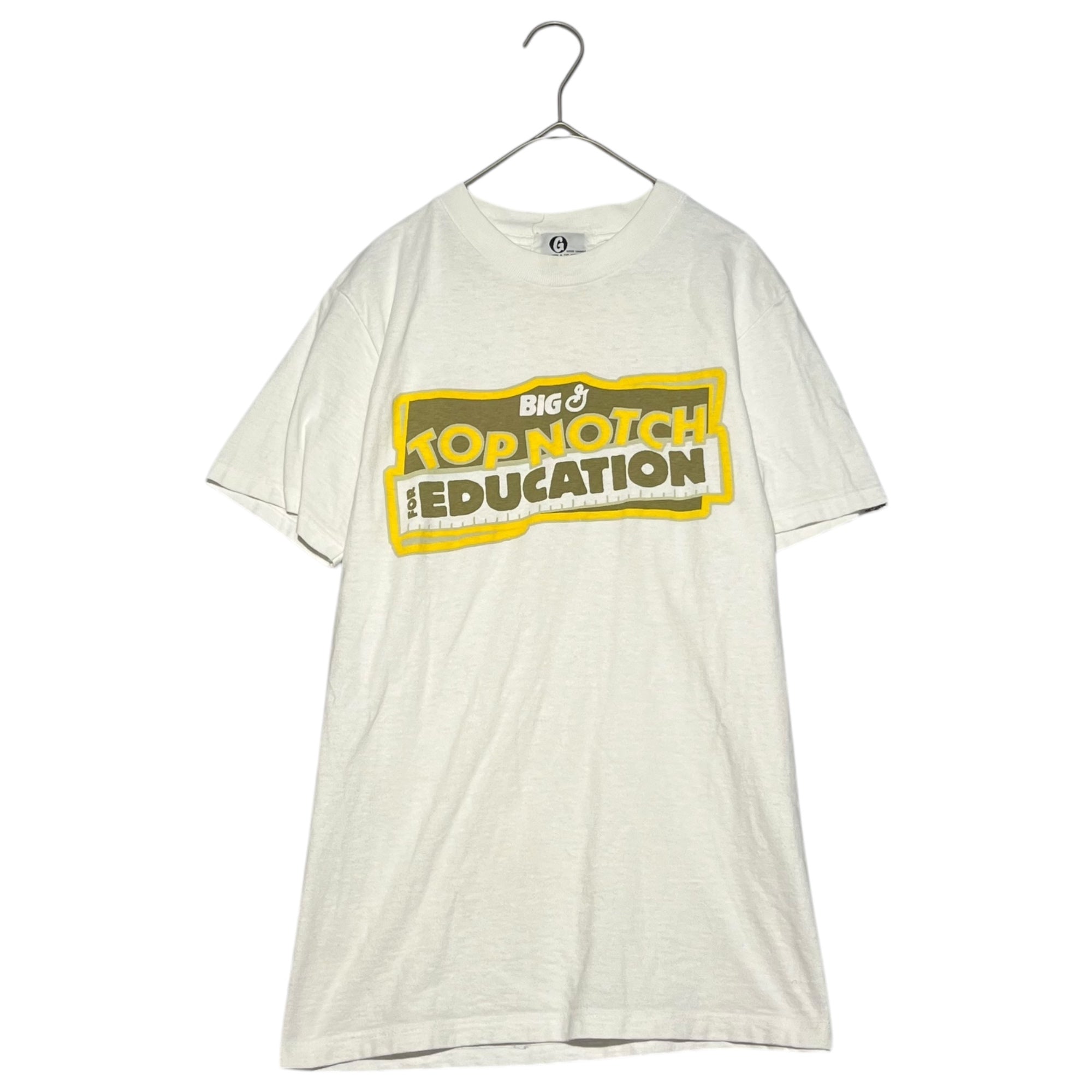 GOODENOUGH(グッドイナフ) 90's Initial Front Print T-Shirt 初期 フロント プリント Tシャツ S ホワイト×イエロー
