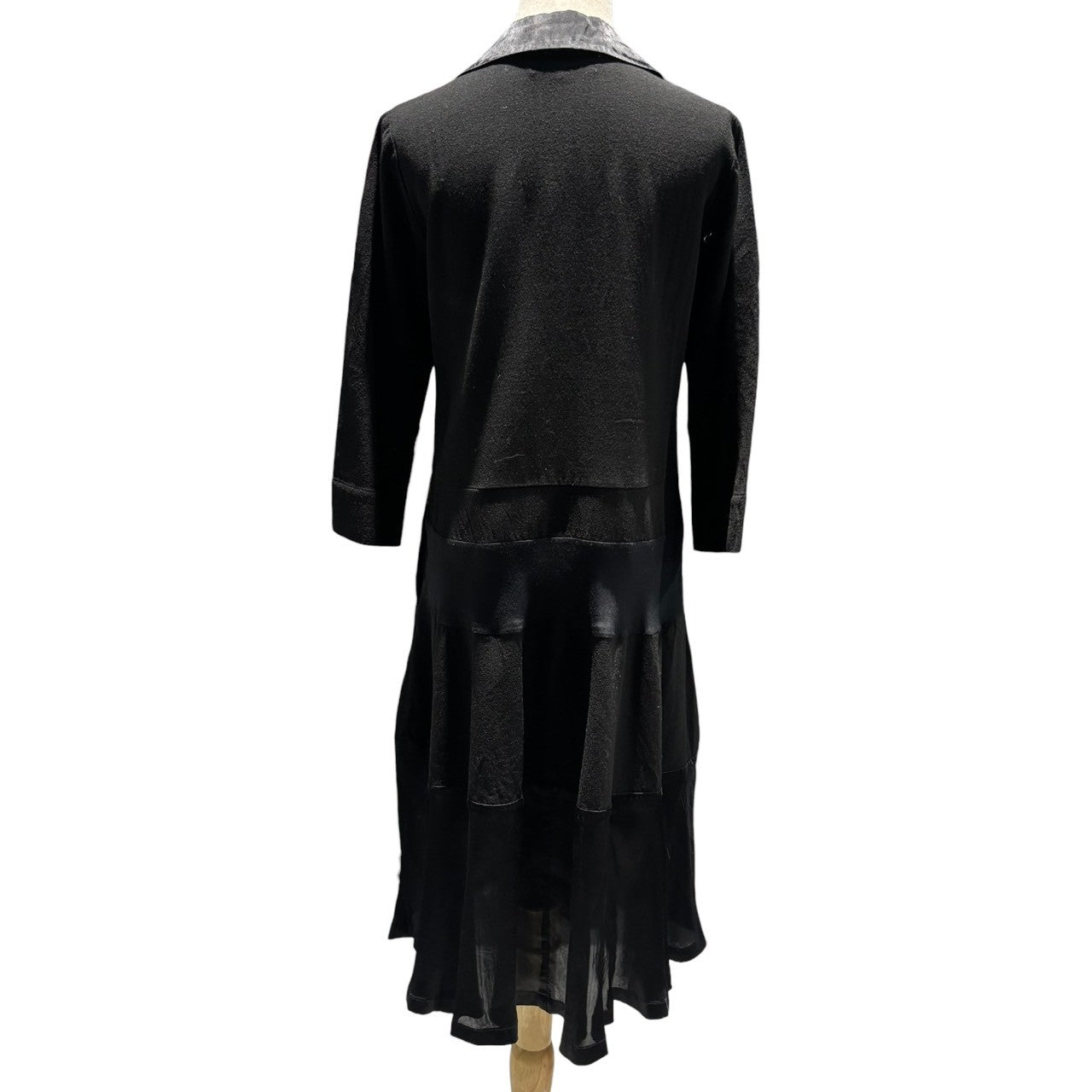 tricot COMME des GARCONS(トリココムデギャルソン) 09AW Product-dyed Mixed-fabric panel Pullover dress 製品染め 異素材切替 プルオーバー ワンピース TD-O017 M ブラック AD2009
