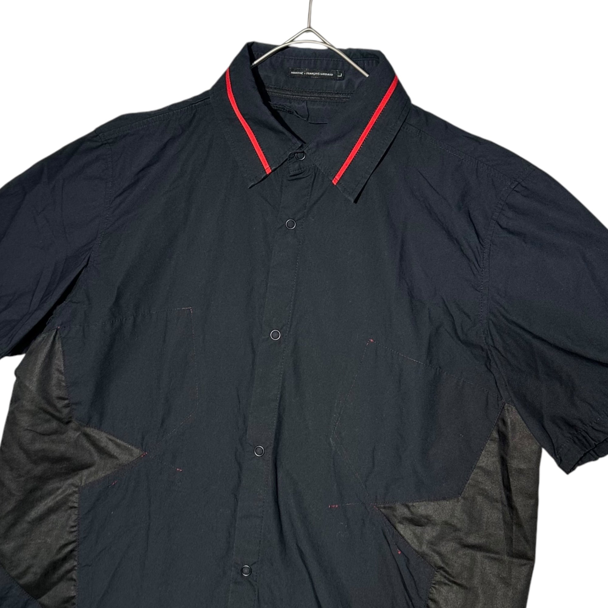 MARITHE FRANCOIS GIRBAUD(マリテフランソワジルボー) 00's collar zip star design hem drawcord 00年代 襟 ジップ スター デザイン 裾 ドローコード ブラック×レッド 品質表示タグ切取