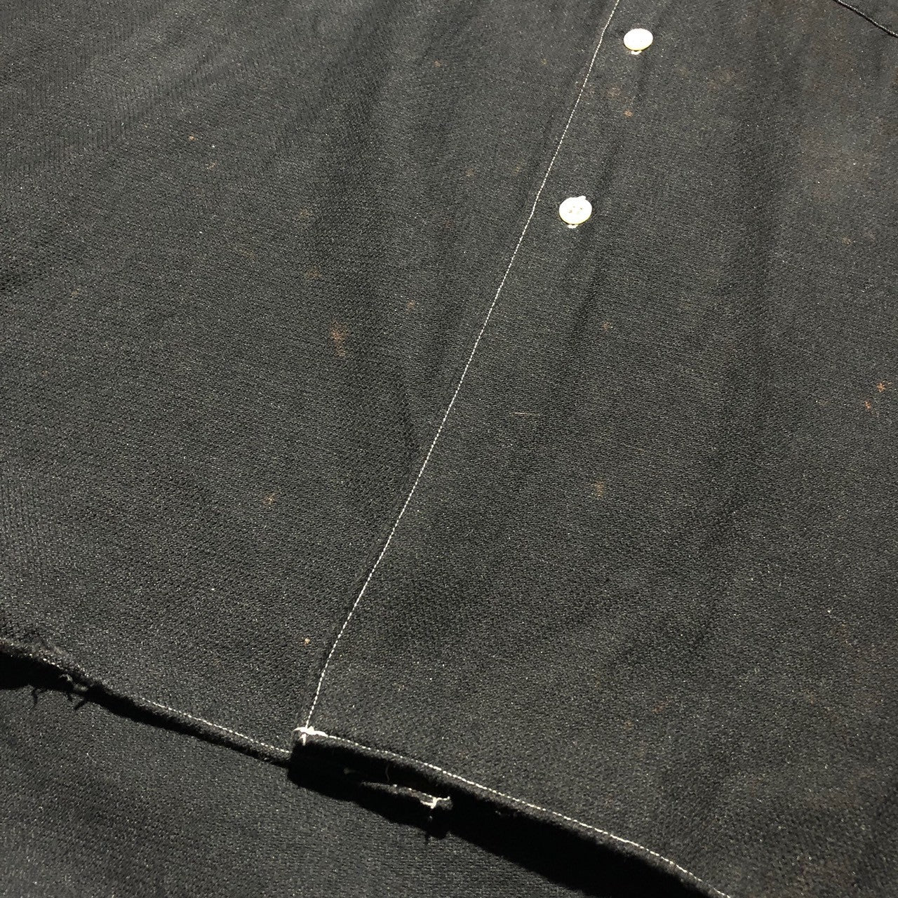 COMME des GARCONS HOMME PLUS(コムデギャルソン オムプリュス) 90's後染めホワイトステッチオーバーサイズシャツ PB-050640 SIZE:表記無し(XL程度) ブラック AD1992