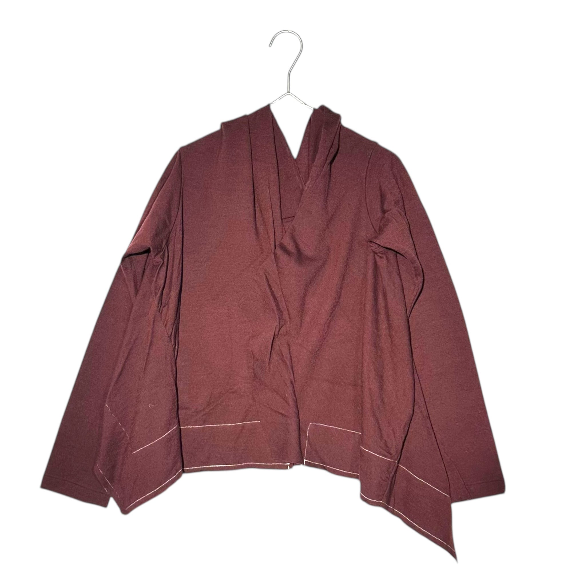 Y's(ワイズ) Wide silhouette wool deformed cut and sew ワイドシルエット ウール 変形 カットソー YJ-T32-873 3(L程度) ボルドー