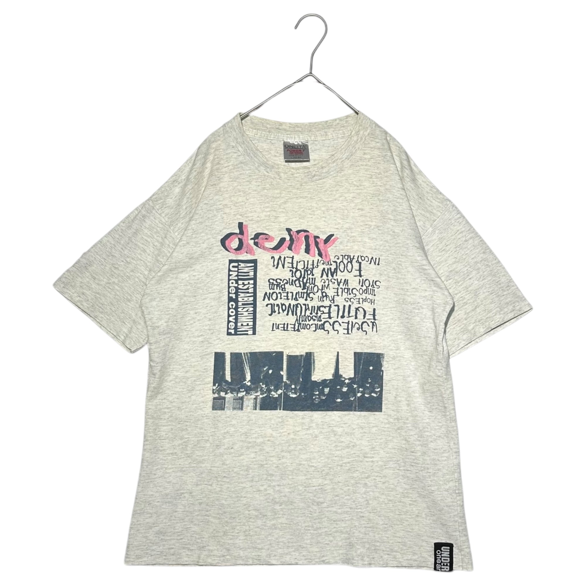 UNDERCOVER(アンダーカバー) 90's Hand Printed Riot Police Print ONE AND ONLY “PUNK” T-Shirt 90年代 手刷り 機動隊 プリント ONE AND ONLY「パンク」Tシャツ L ライトグレー