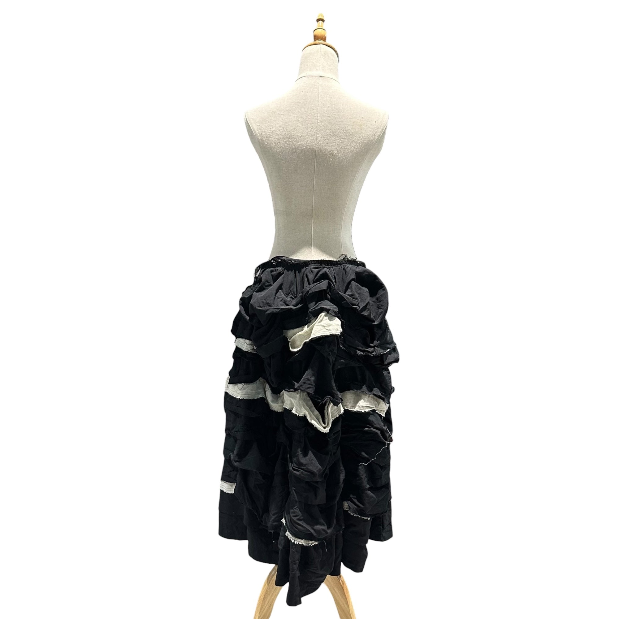 COMME des GARCONS COMME des GARCONS(コムデギャルソンコムデギャルソン) 2023SS Spiral Tiered Ruffled Skirt スパイラル ティアード フリル スカート RK-S014 M ブラック フレア カットオフ