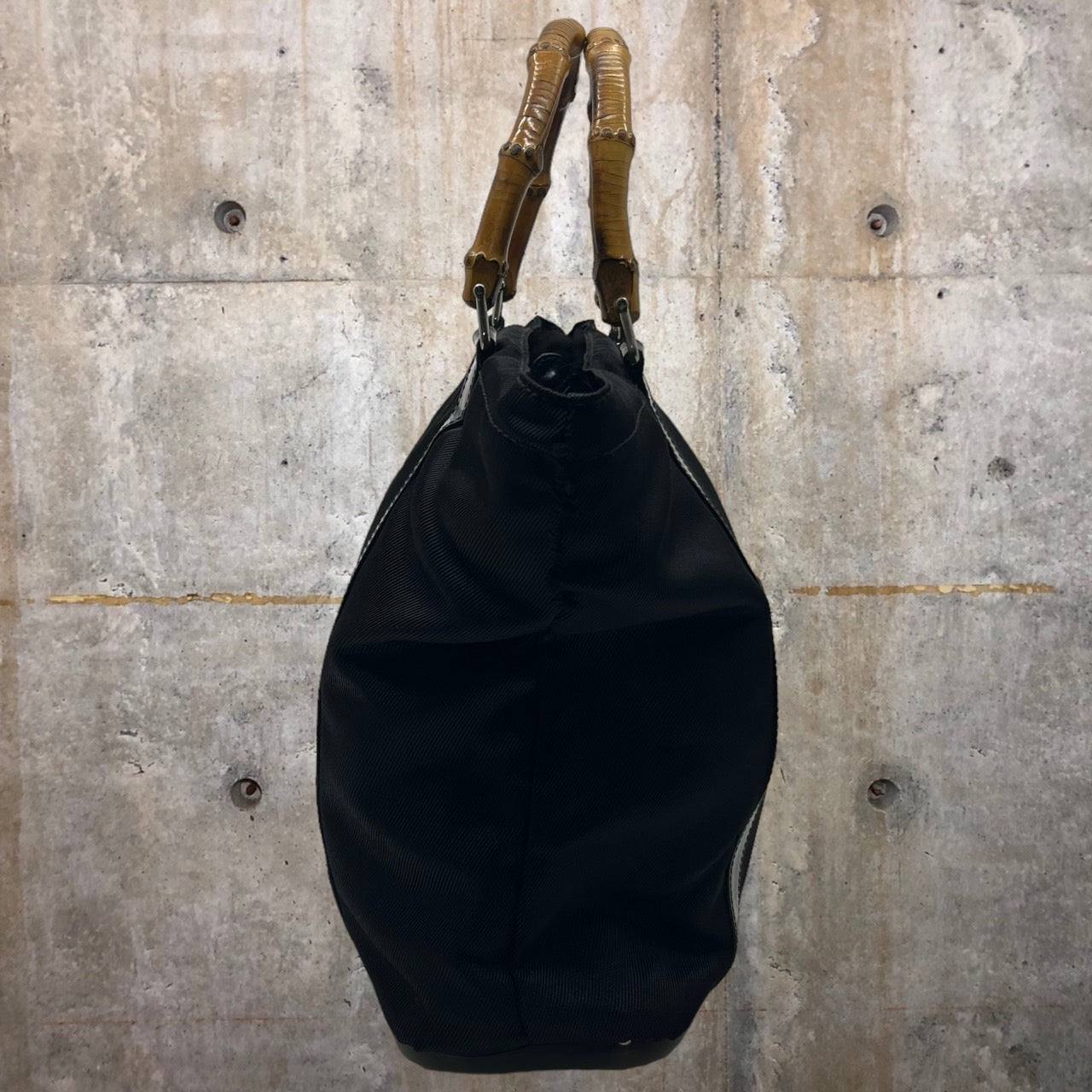 GUCCI(グッチ) バンブー切替ハンドバッグ 00037540508 ブラック OLD GUCCI 補修跡有