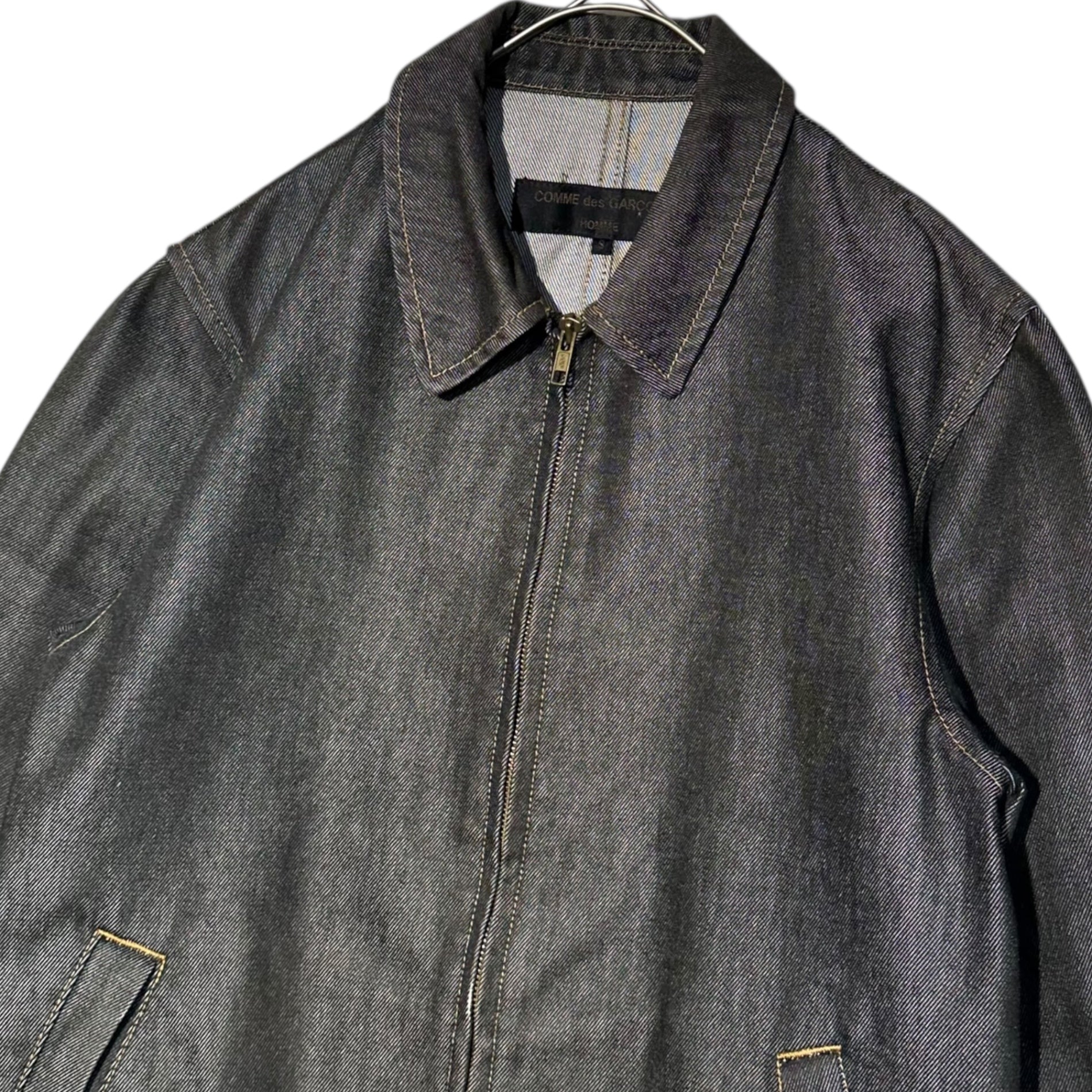 COMME des GARCONS HOMME(コムデギャルソンオム) 90's~00's Denim Zip Up Denim Jacket 田中オム デニム ジップアップ デニム ジャケット S グレー 90年代~ ヴィンテージ ブルゾン スイングトップ