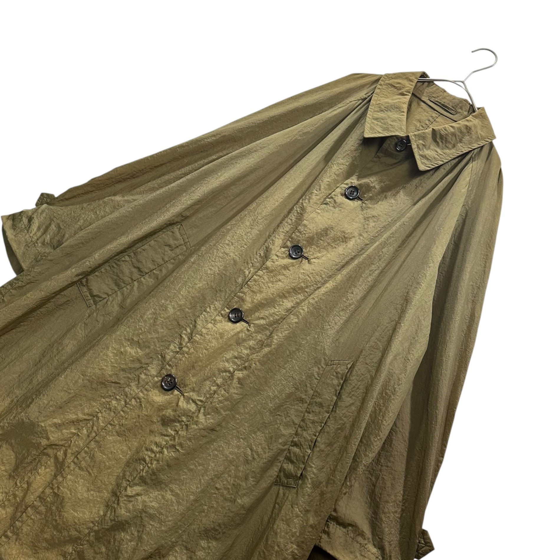 COMME des GARCONS HOMME(コムデギャルソンオム) 1984SS-88SS Stand-up Collar Nylon Coat ステンカラー ナイロン コート HC-020030 M オリーブ 80's 80年代 アーカイブ