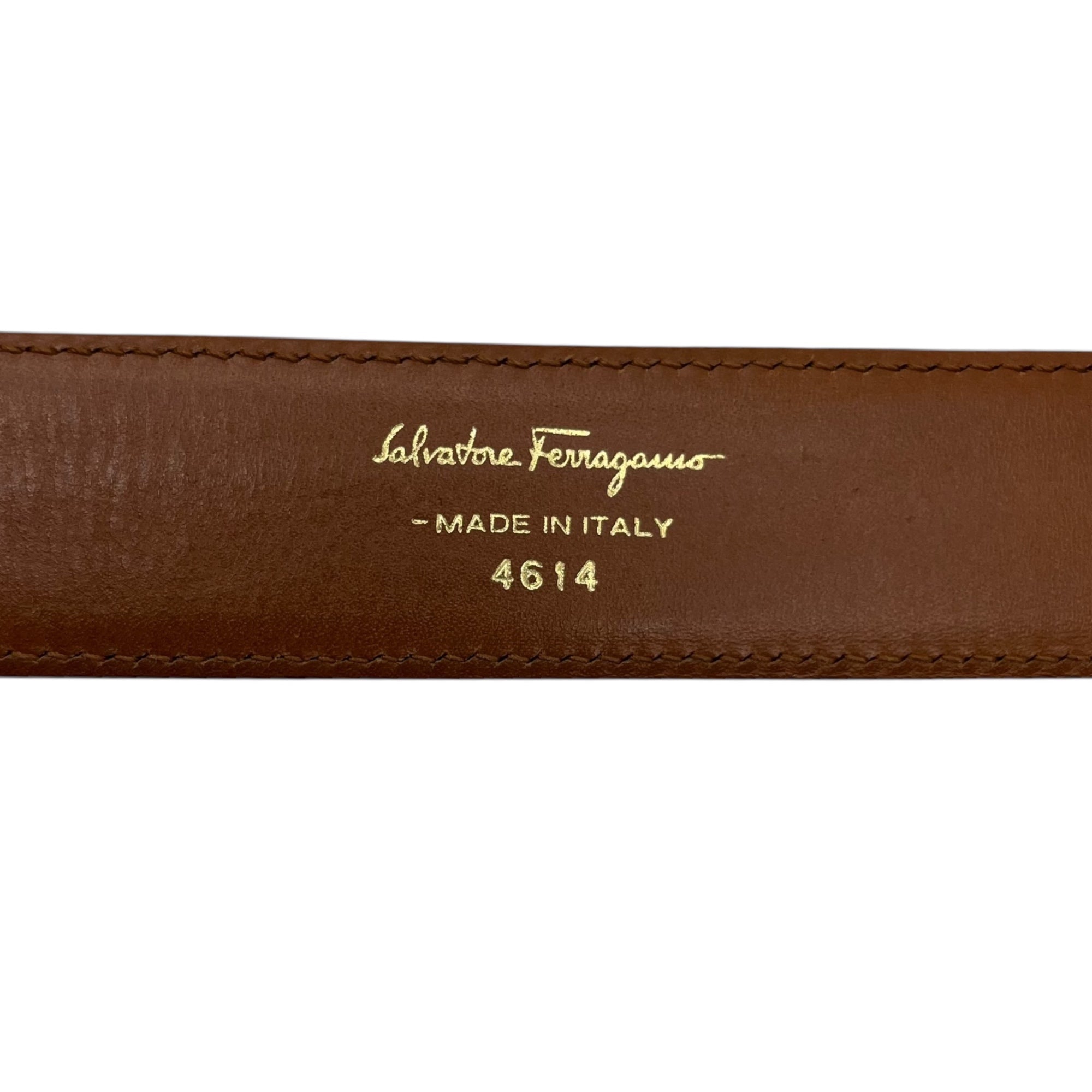 Salvatore Ferragamo(サルヴァトーレフェラガモ) Gancini leather buckle belt ガンチーニ レザー バックル ベルト 4614 100 ブラウン×ゴールド 本革 ビジネス ドレス スーツ