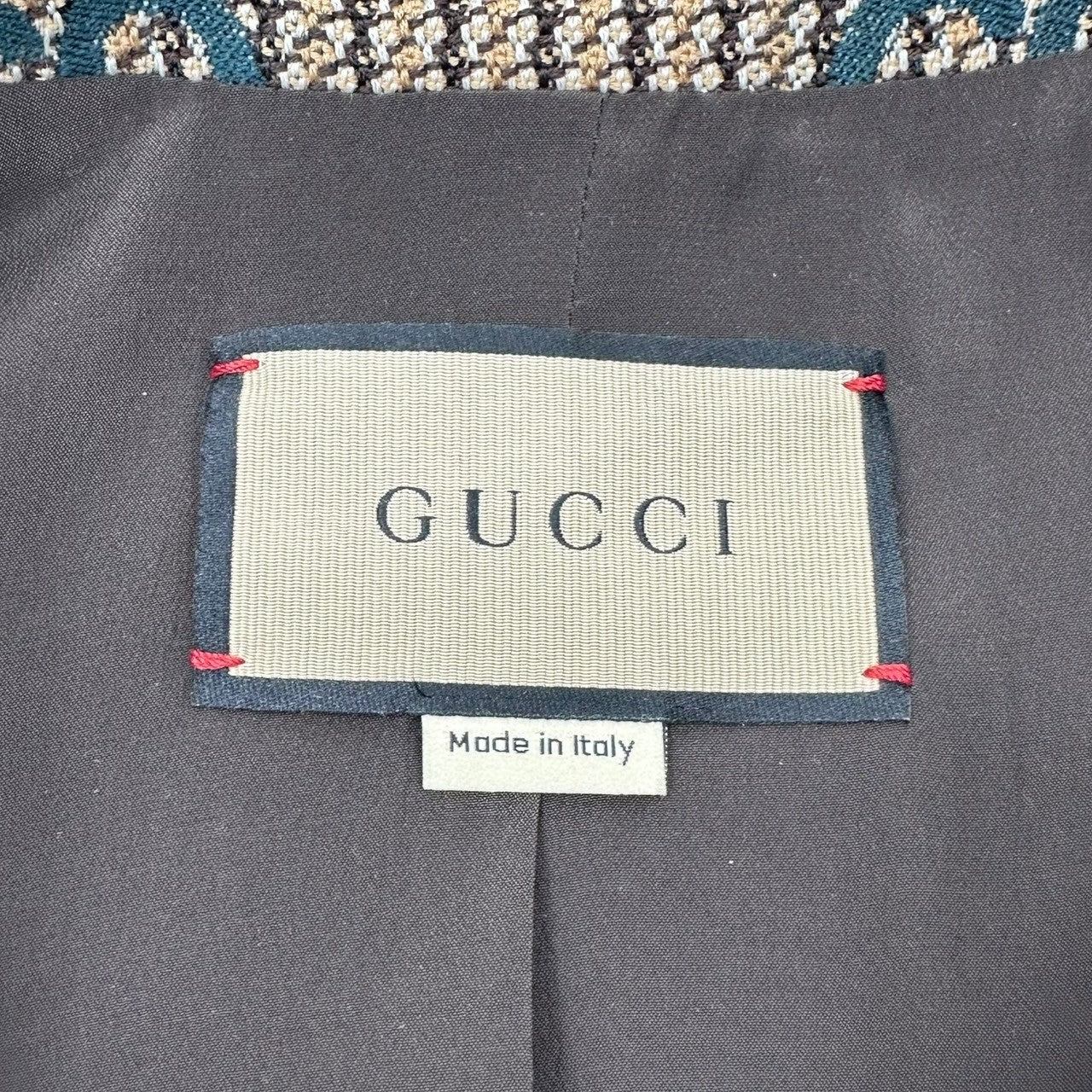 GUCCI(グッチ) Cruise 2024/25 collection GG Logo Wool Bomber Jacket GG ロゴ ウール ボンバー ジャケット 776895 36(S程度) ブラウン×グリーン ブルゾン