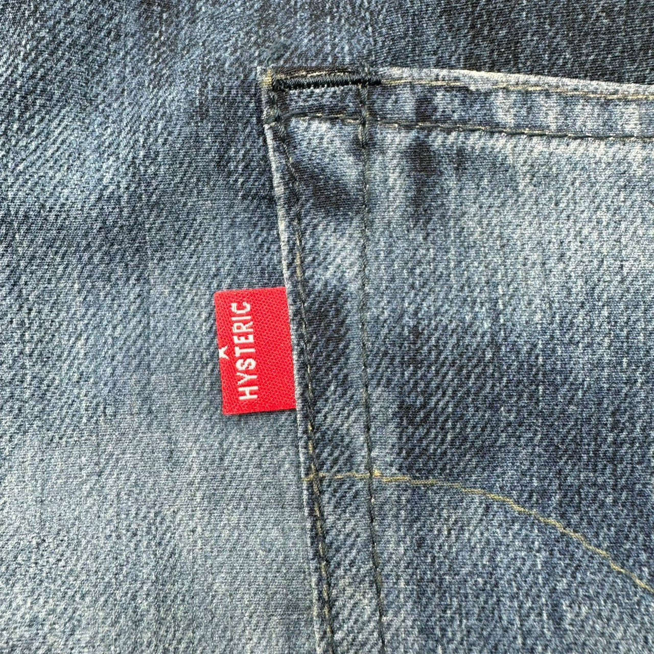 HYSTERIC GLAMOUR(ヒステリックグラマー) ARTMAKE FAKE JEANS アートメイク フェイク ジーンズ 02222AP02 M インディゴ ストレッチ パンツ