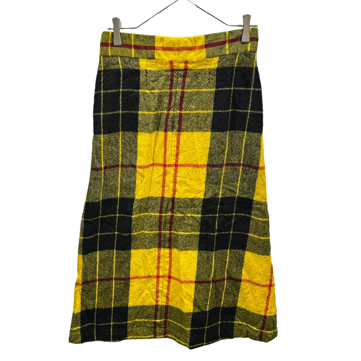 COMME des GARCONS(コムデギャルソン) 2000AW Tartan Check Fulling Wool Long Skirt タータン チェック ウール縮絨 ロング スカート GS-04010S S イエロー×ブラック×レッド AD2000 00s アーカイブ