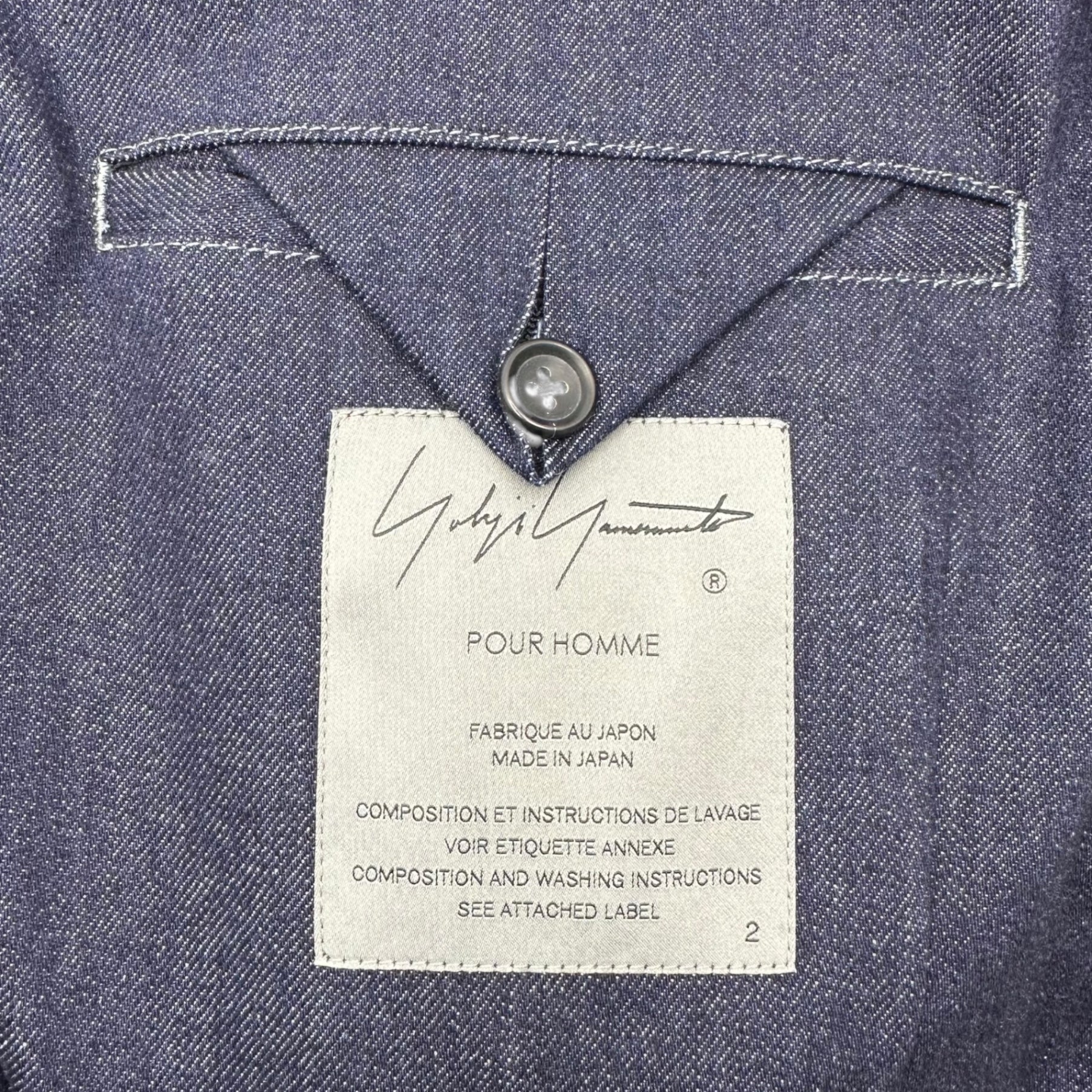 YOHJI YAMAMOTO POUR HOMME(ヨウジヤマモトプールオム) 24SS runway wear safety pin jacket ランウェイ着用 安全ピン ジャケット HS-345-813-1 2(S) インディゴ×パープル