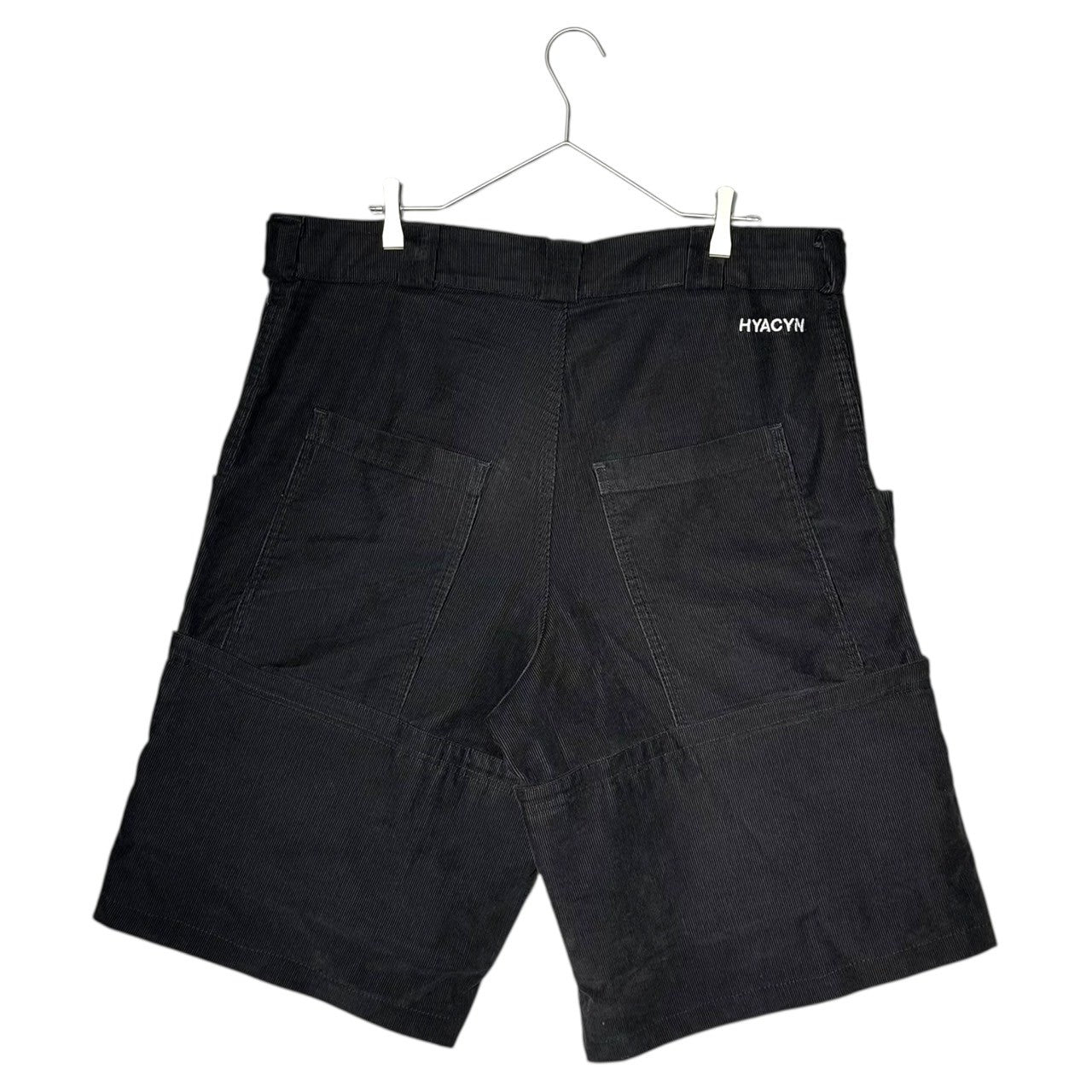 HYACYN(ハイアシン) Multi-Functional Pocket Corduroy Baggy Wide Shorts 多機能 ポケット コーデュロイ バギー ワイド ショーツ ハーフパンツ RTW24-25 XL ブラック