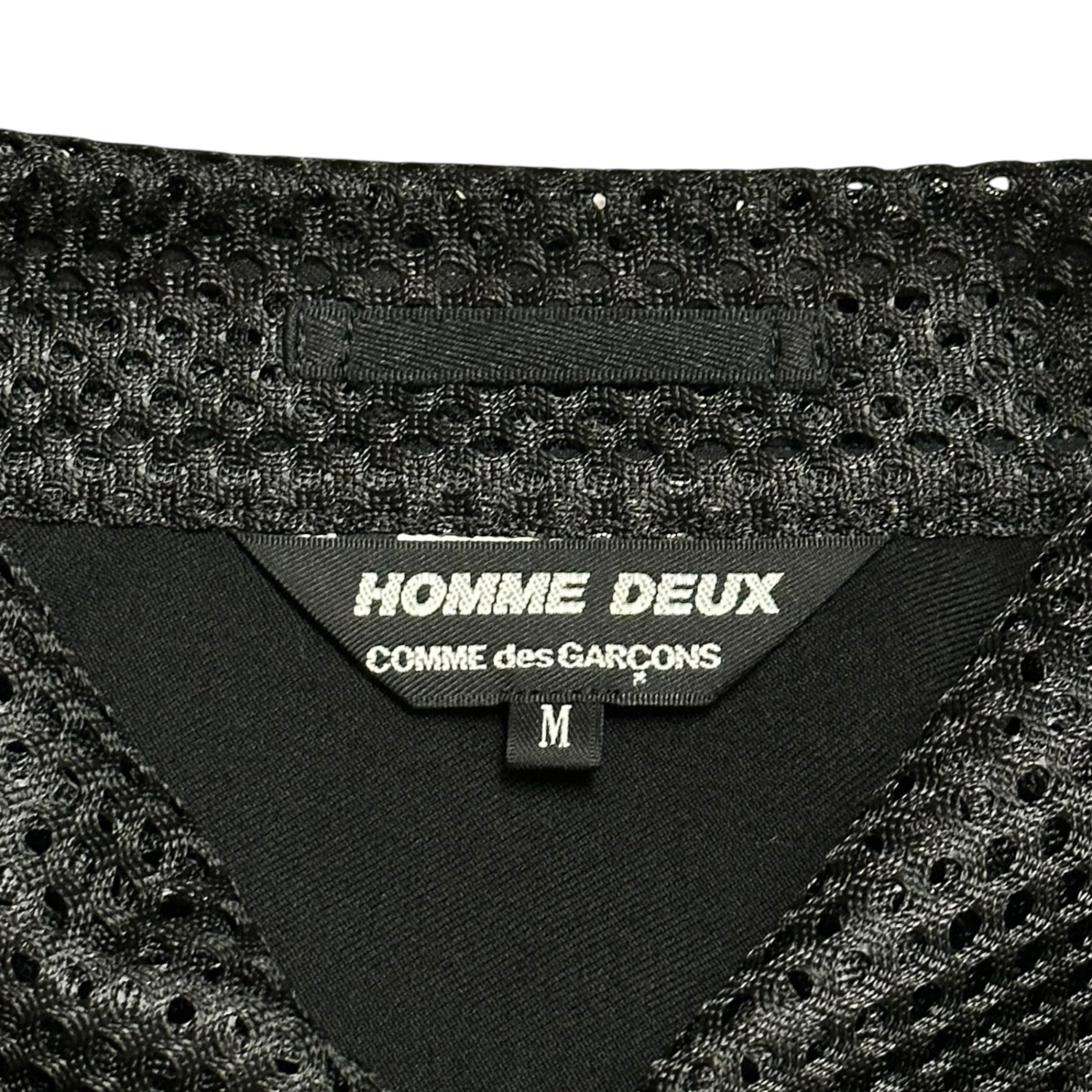 COMME des GARCONS HOMME DEUX(コムデギャルソンオムドゥ) 25SS Wool gabardine mesh switching trucker jacket ウールギャバジン メッシュ 切替 トラッカー ジャケット DO-J049 M ブラック